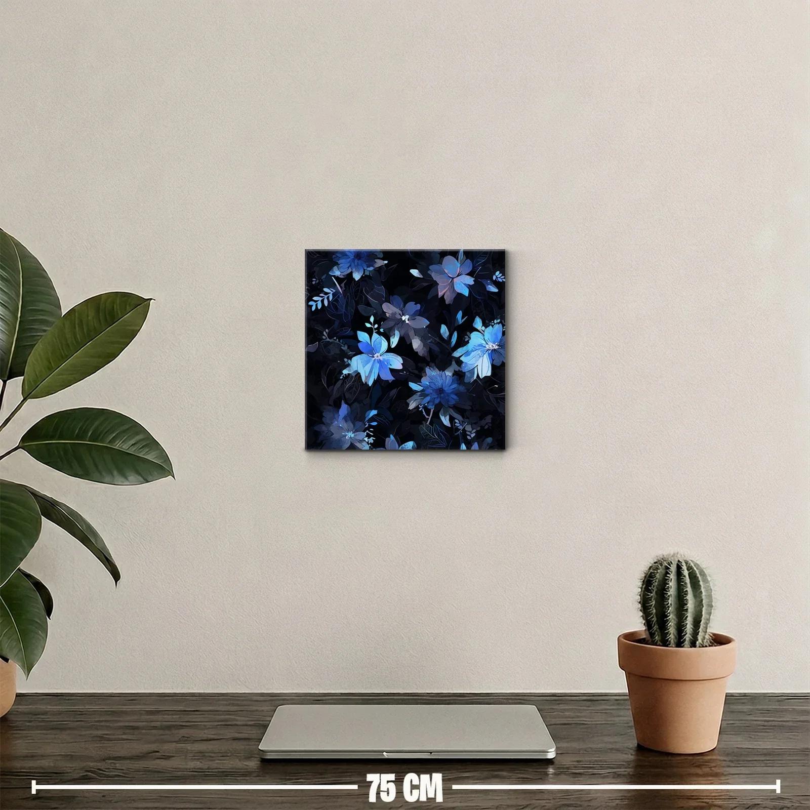Cuadro floral en tonos azules para decoración elegante — miniatura 2