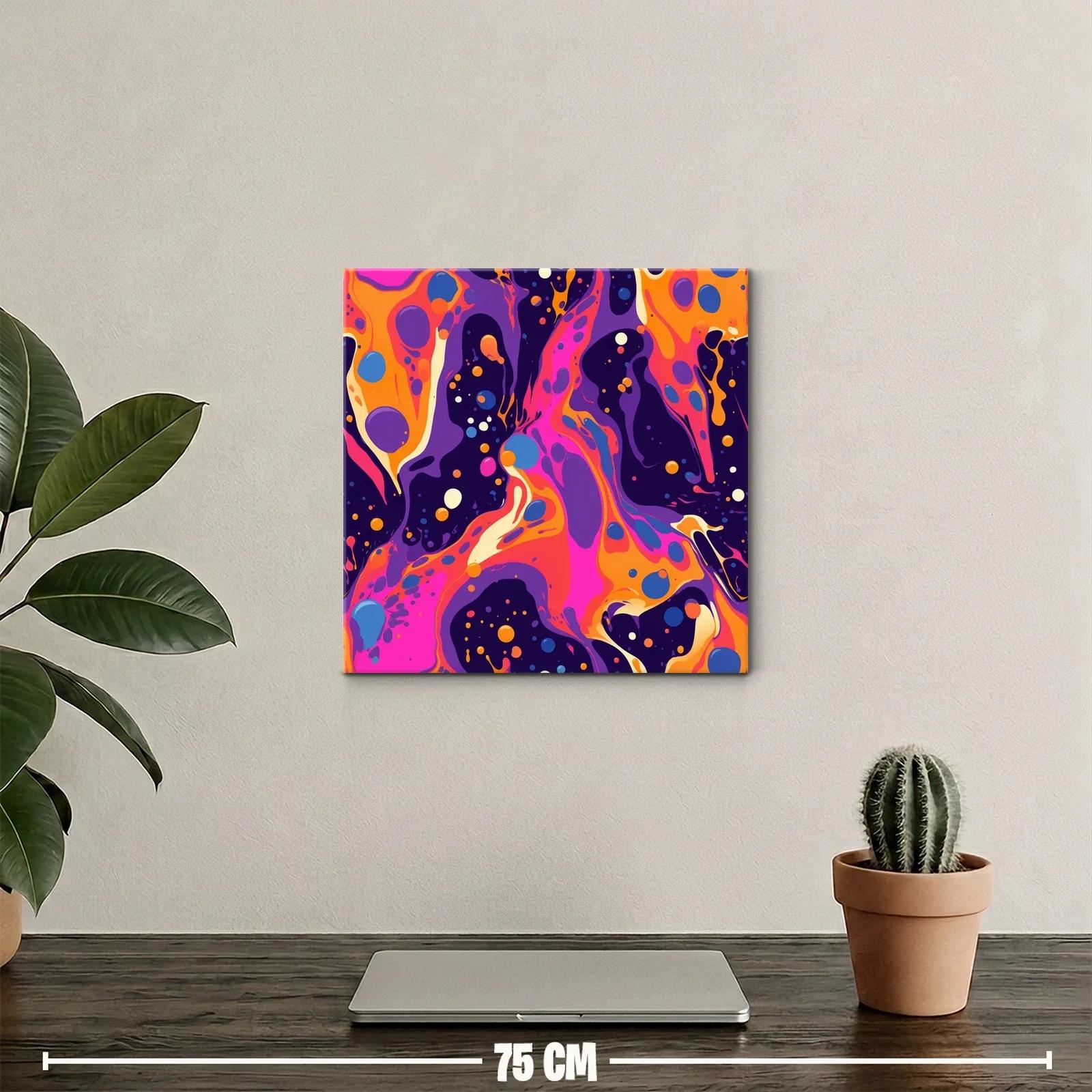 Cuadro abstracto vibrante con contrastes intensos y dinámicos — miniatura 2