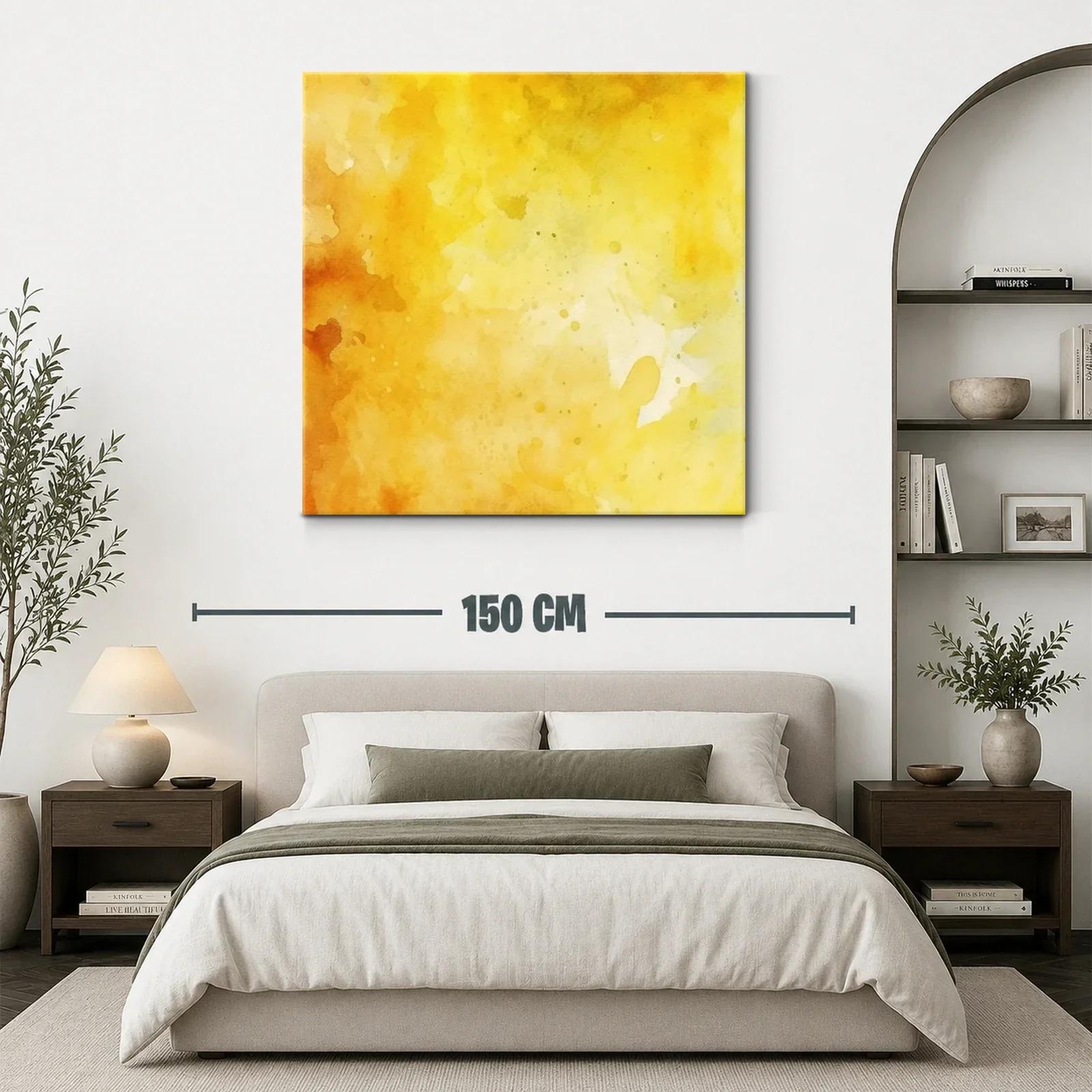 Cuadro abstracto en tonos cálidos y dorados luminosos — miniatura 3