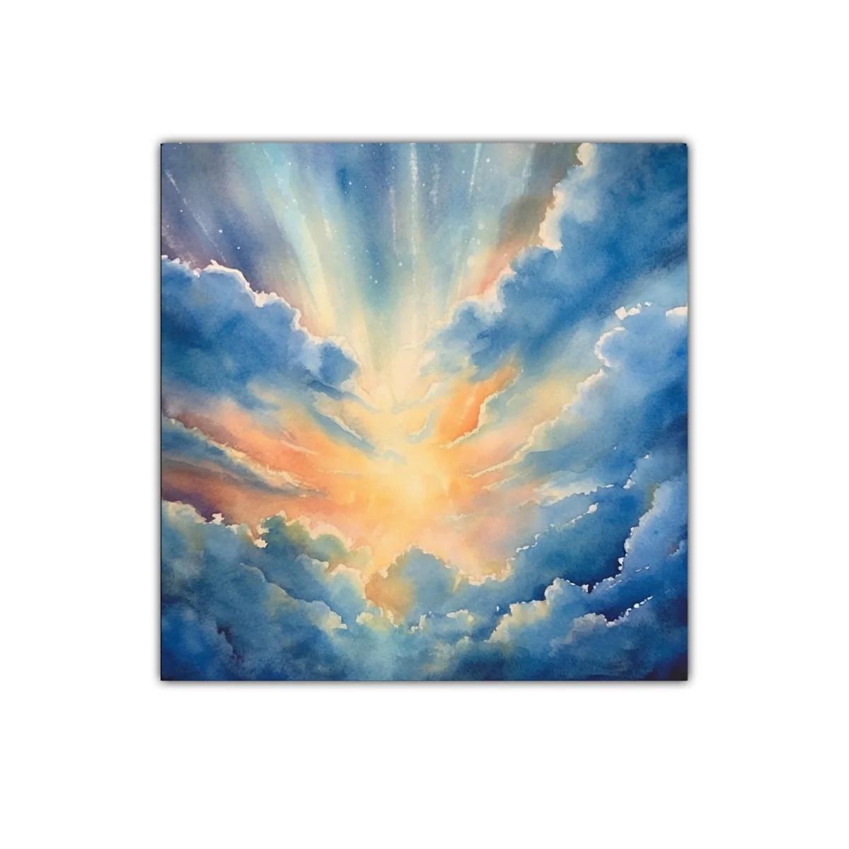 Cuadro decorativo inspirado en cielo luminoso y nubes