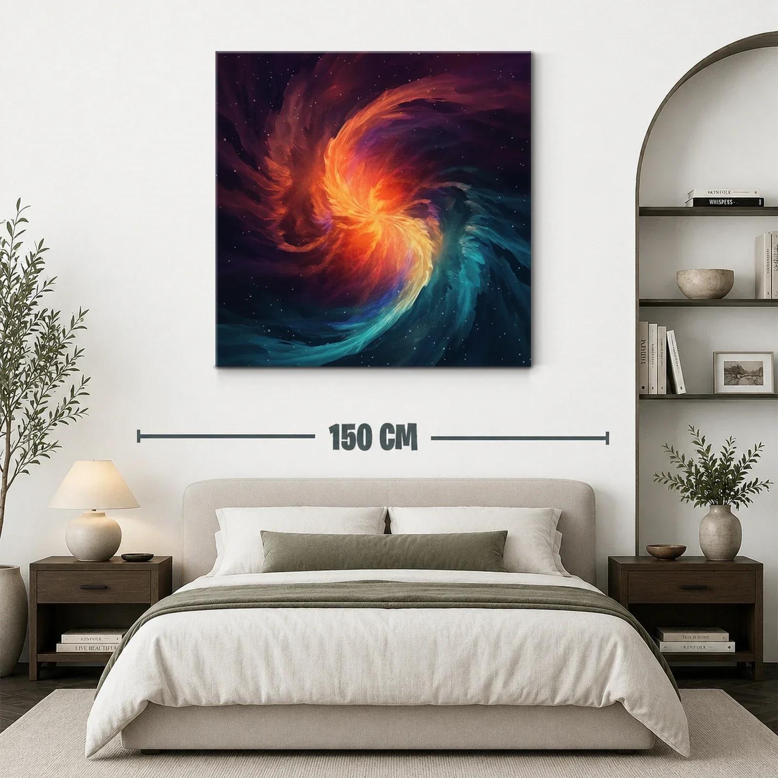 Cuadro abstracto con torbellino de fuego y agua en movimiento — miniatura 3