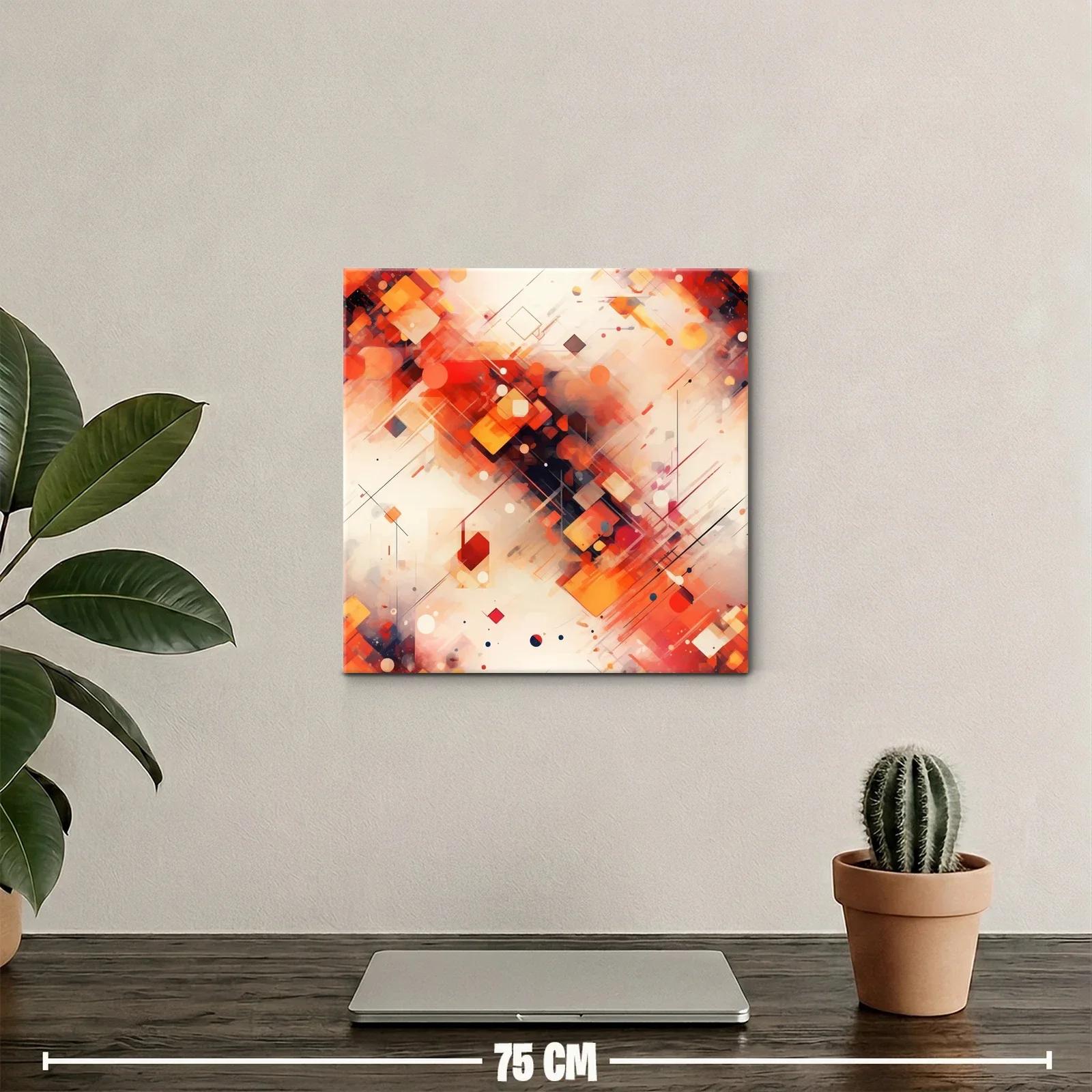Composición abstracta con tonos cálidos y líneas dinámicas — miniatura 2