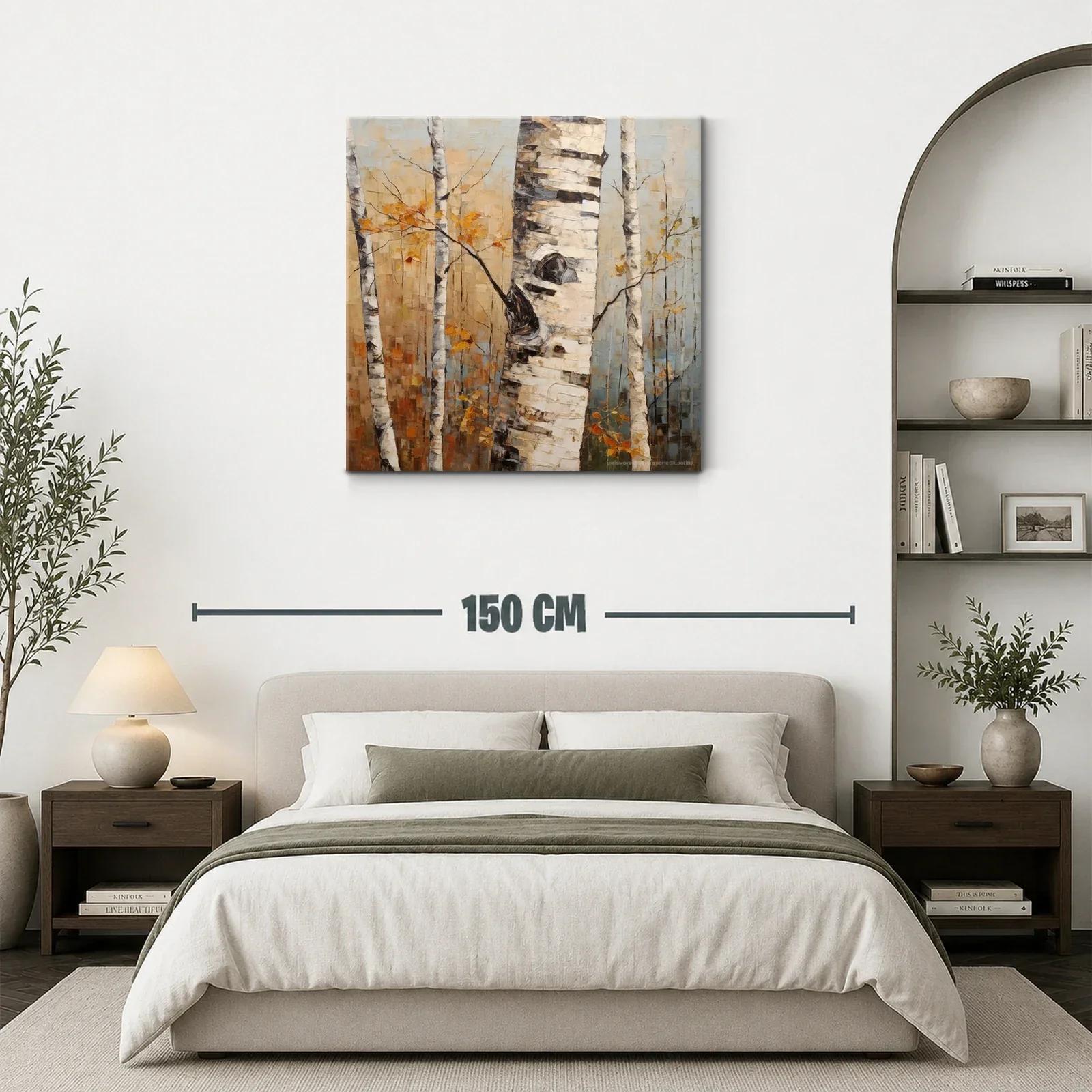 Bosque de abedules con hojas otoñales doradas — miniatura 3