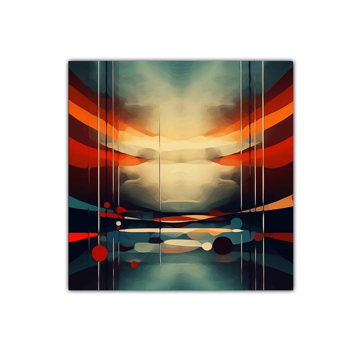 Composición abstracta con líneas y formas geométricas vibrantes