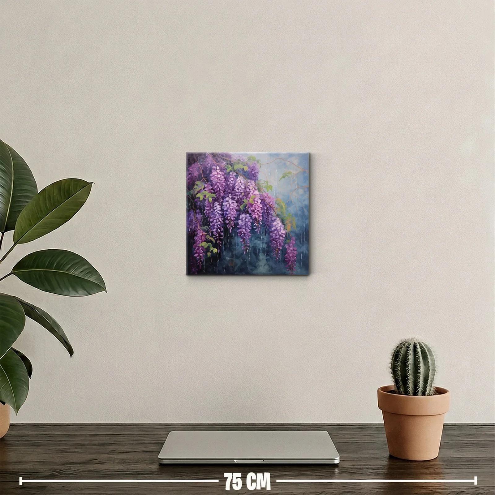 Elegancia floral en cascada con tonos violetas y verdes — miniatura 2