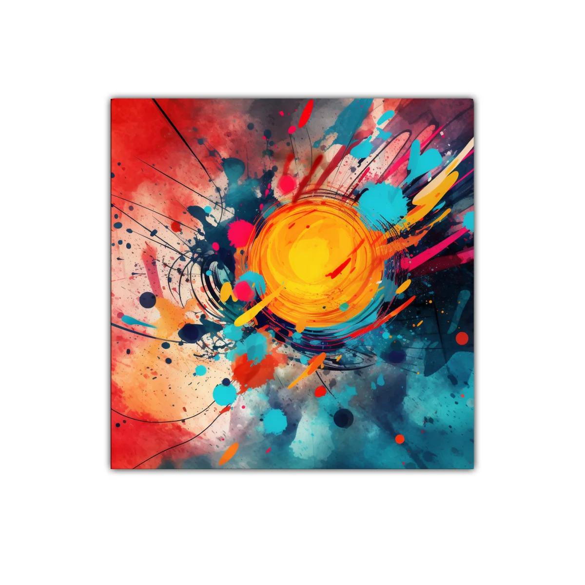 Cuadro abstracto explosión de color y energía vibrante — imagen principal