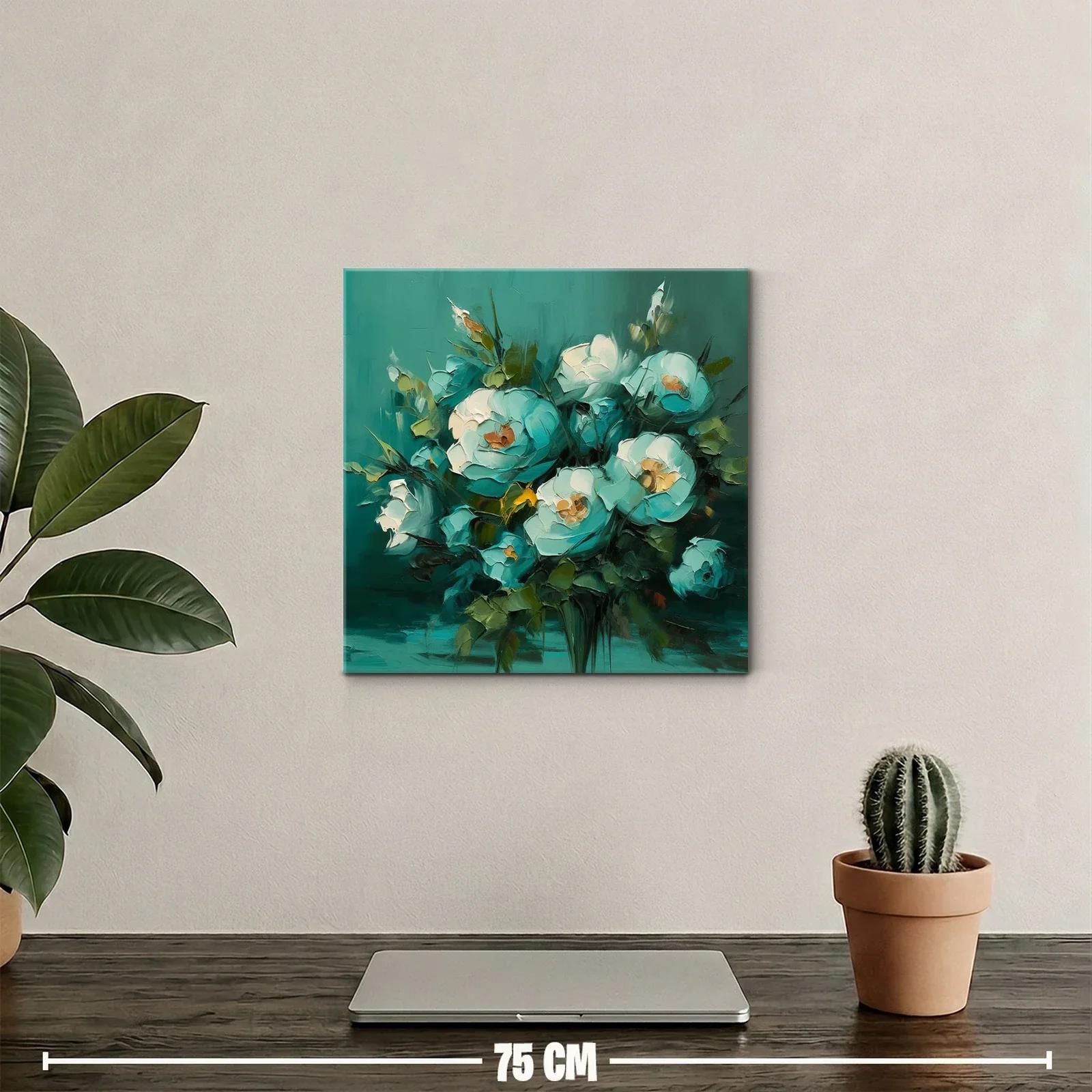 Cuadro floral en tonos verdes y azules suaves — miniatura 2