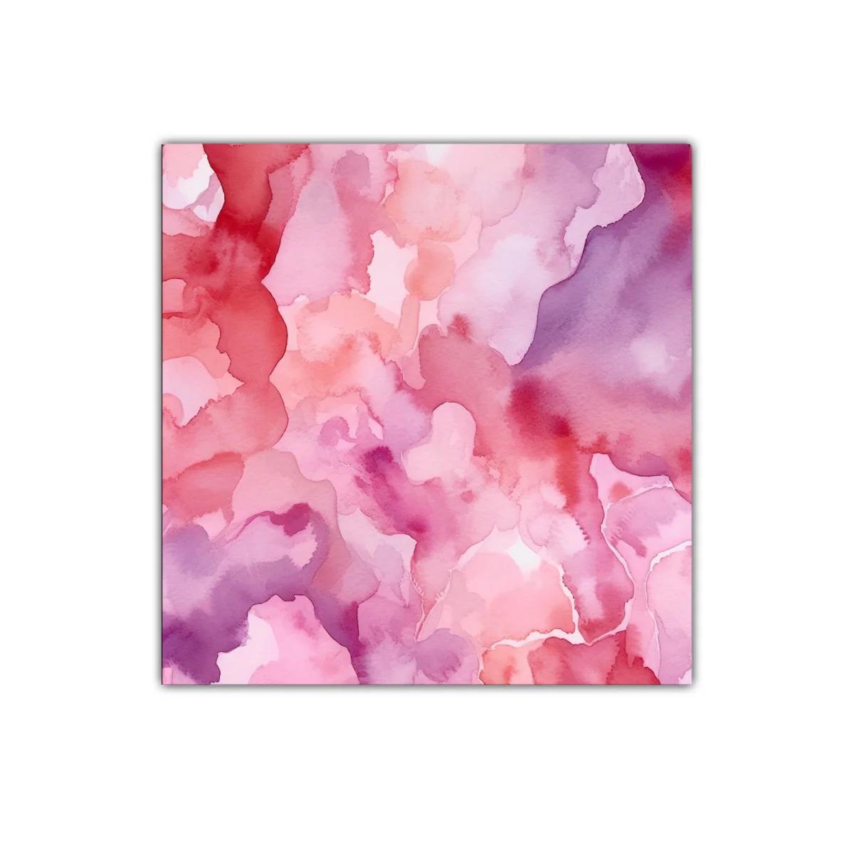 Cuadro abstracto en tonos rosa y púrpura confluencias suaves — miniatura 1
