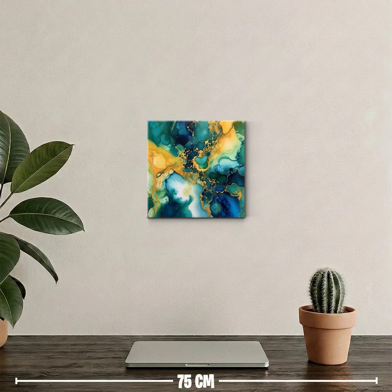 Composición orgánica en tonos azul y dorado brillante — miniatura 2