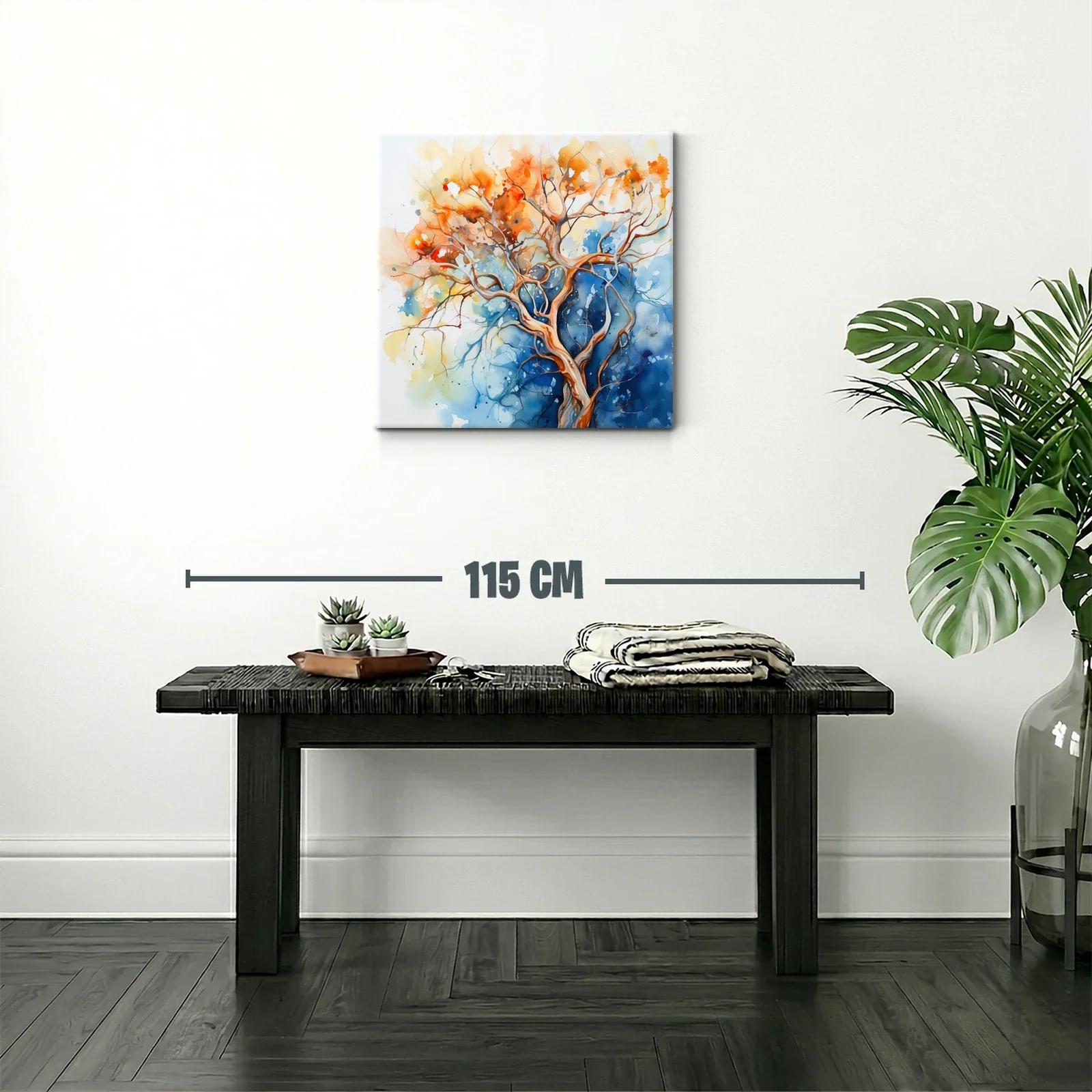 Árbol vibrante en tonos cálidos y fríos contrastantes — miniatura 2