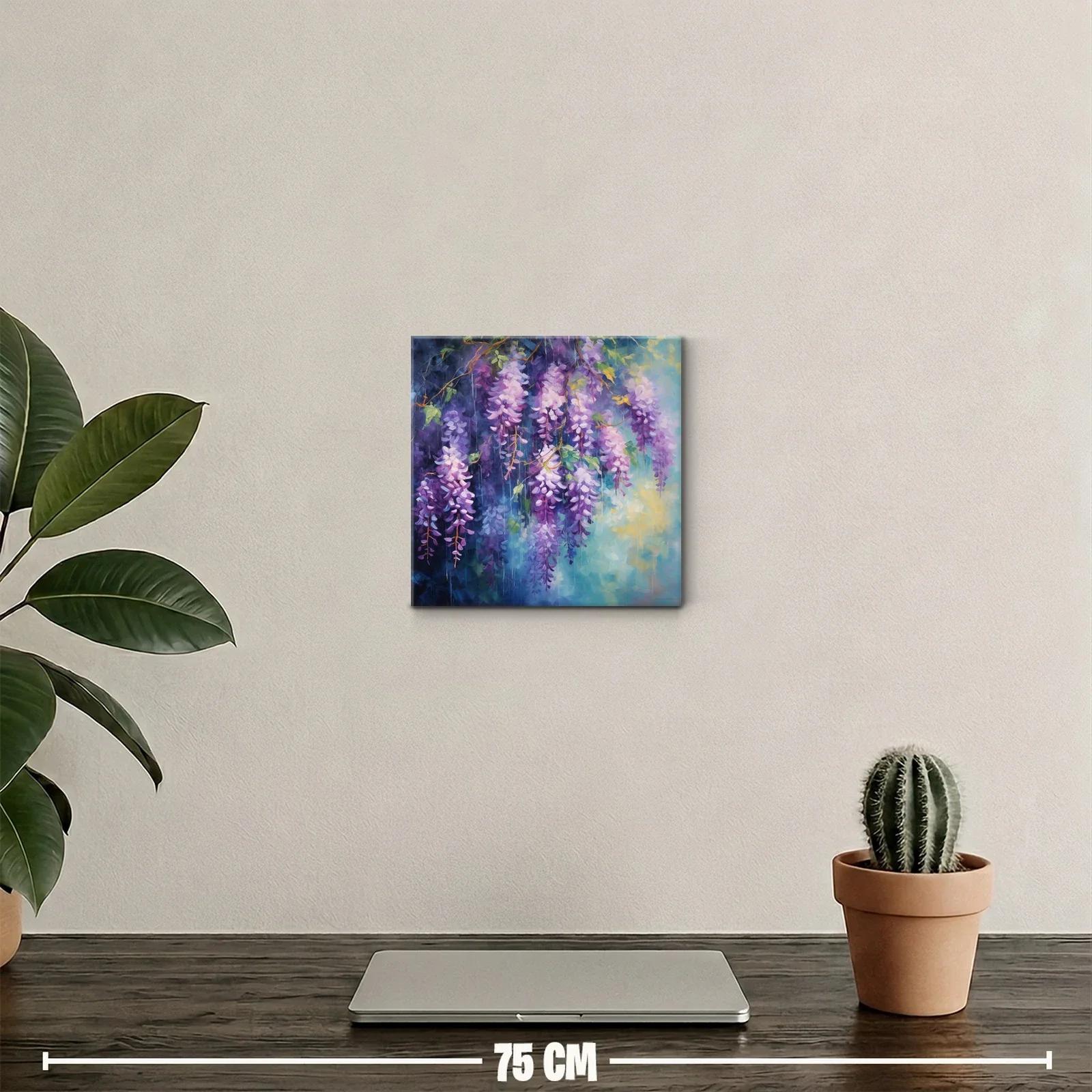 Exuberancia floral en cascada de glicinias violetas y lilas — miniatura 2