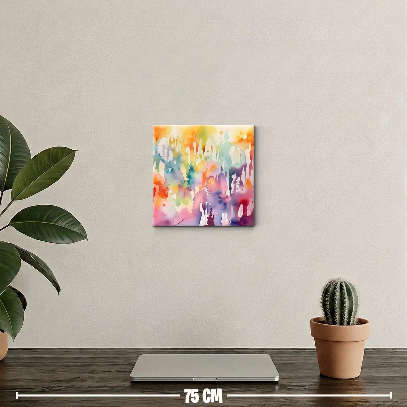 Cuadro vibrante con siluetas abstractas multicolores — miniatura 2