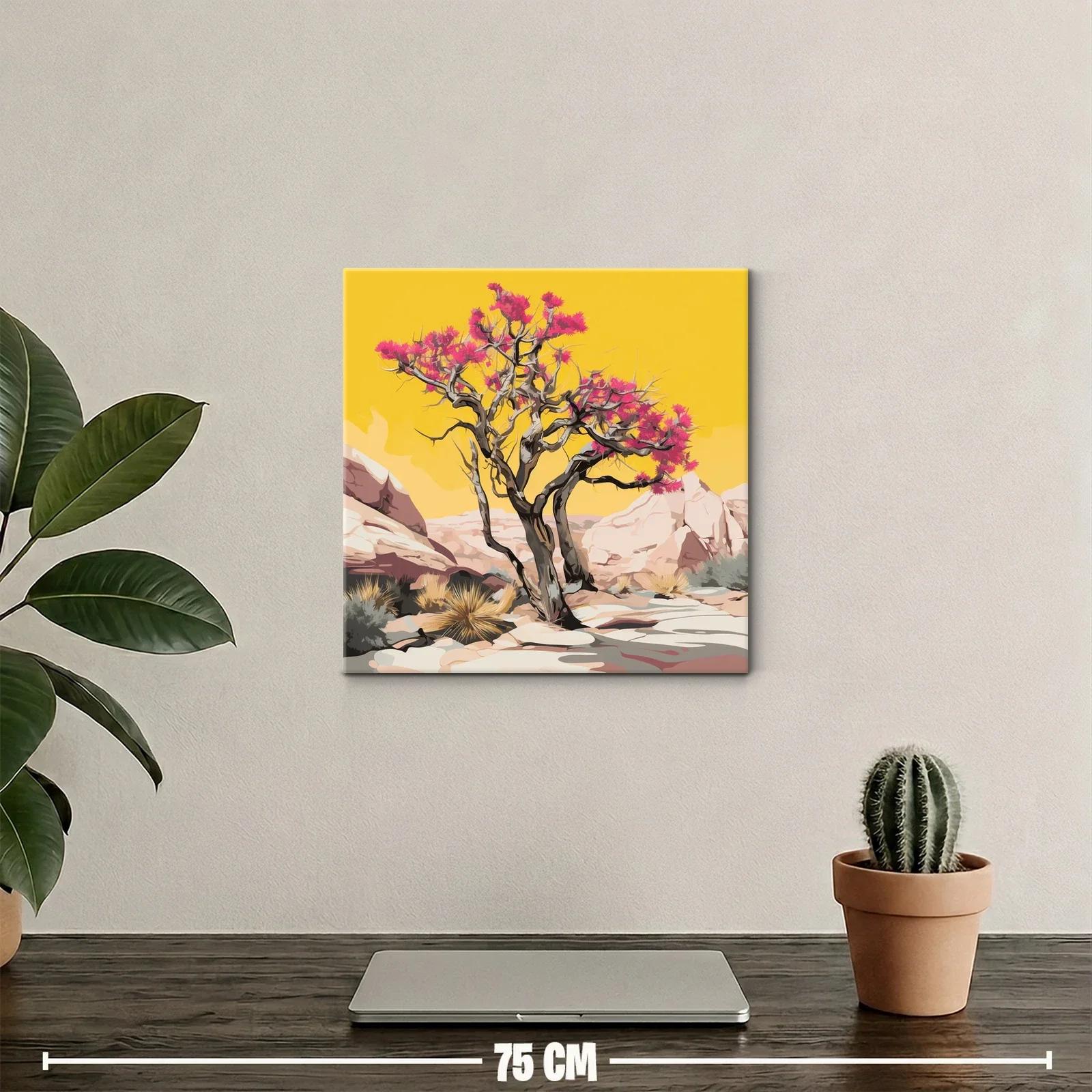 Árbol floreciente en desierto con fondo vibrante — miniatura 2