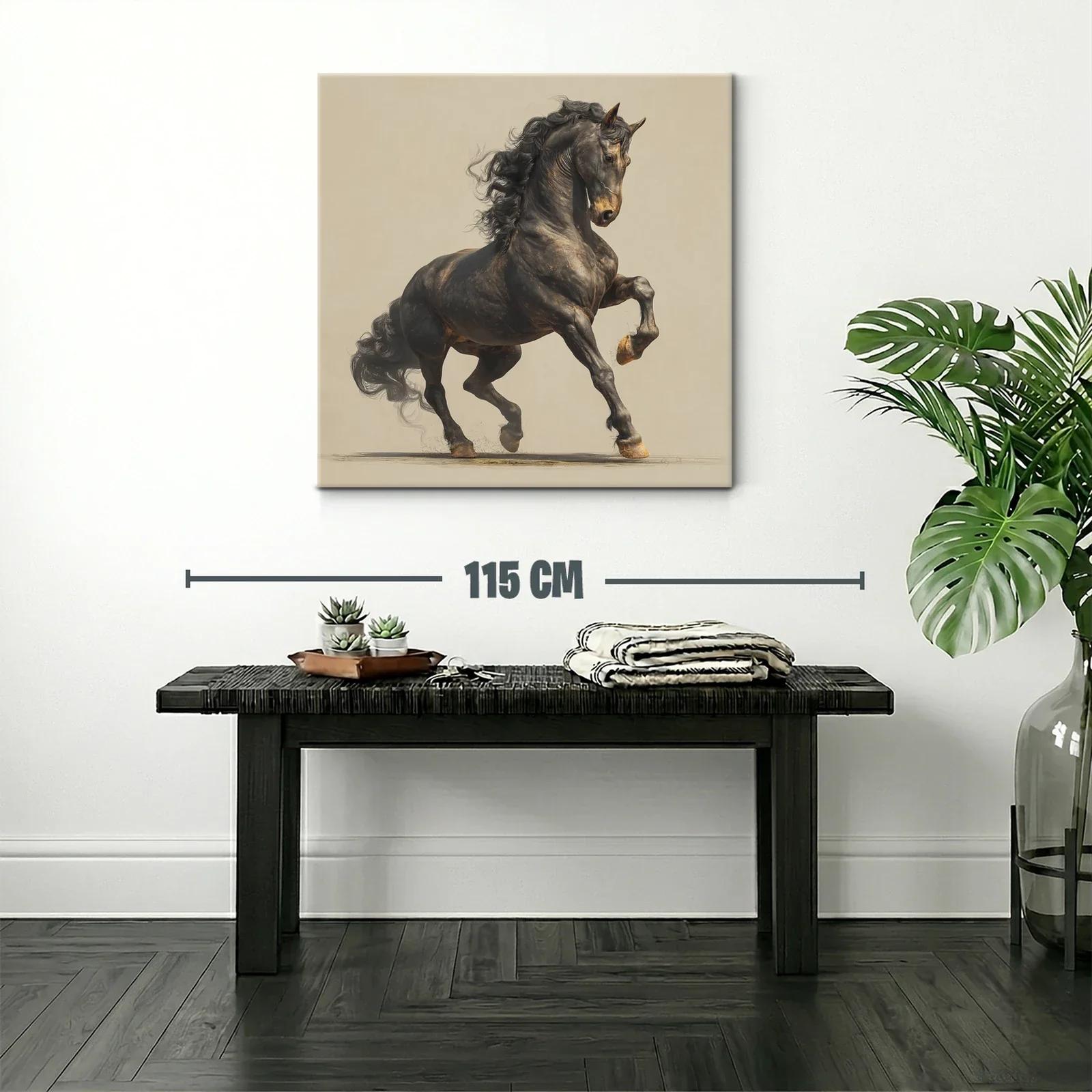 Caballo negro explosivo en movimiento elegante — miniatura 2