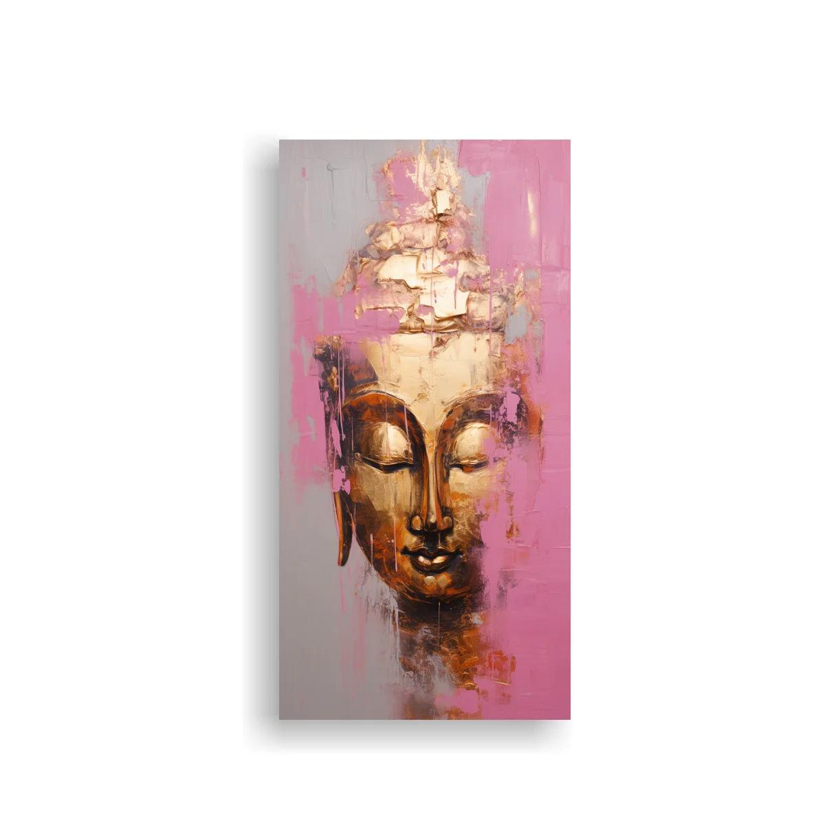 Cuadro Buda con pinceladas sueltas y fondo rosado