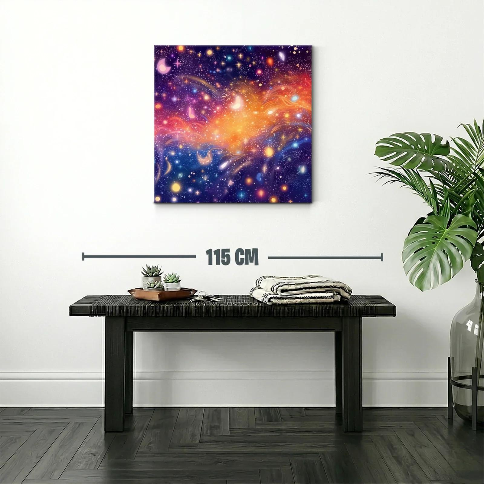 Cuadro Universo Abstracto con Estrellas y Luz Vibrante — miniatura 2