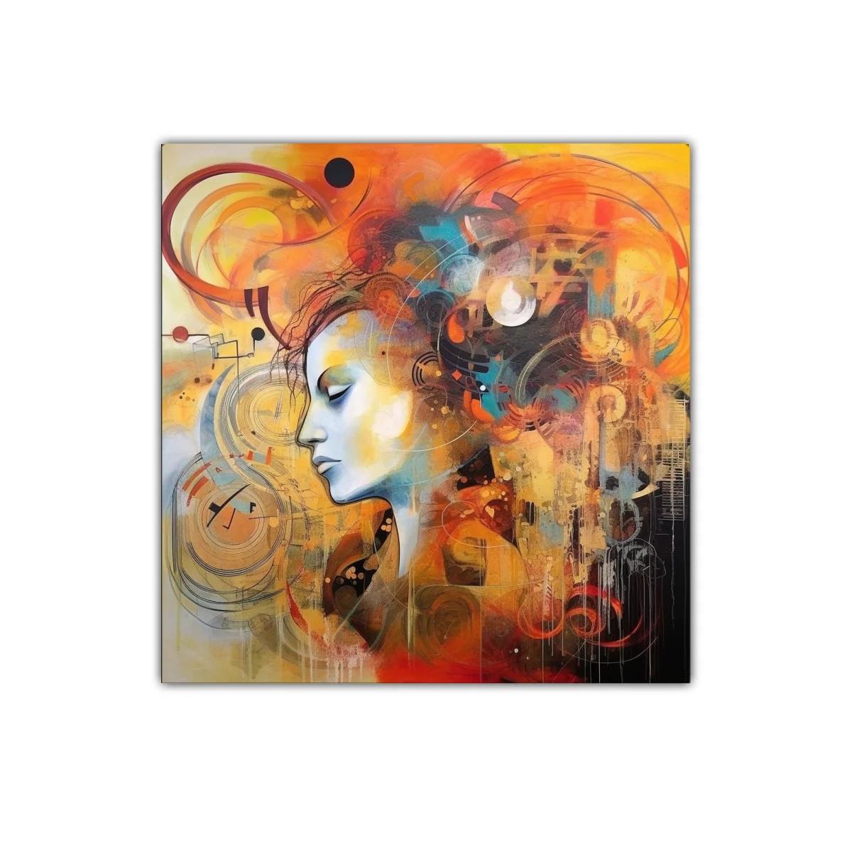 Retrato abstracto con energía cálida y contrastes vibrantes — imagen principal