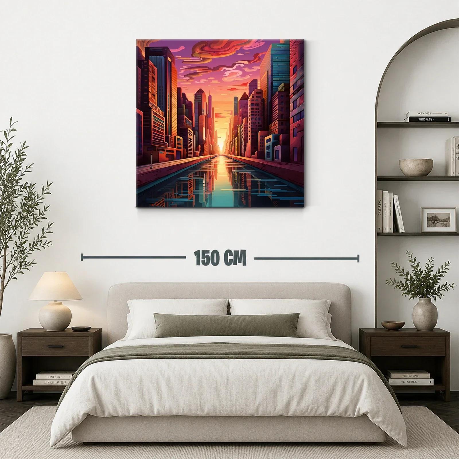 Atardecer urbano con reflejos de luz dorada y rosa — miniatura 3