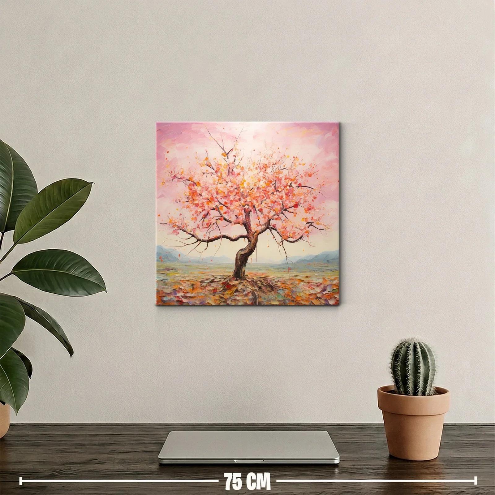 Árbol en flor con tonos cálidos y paisaje suave — miniatura 2
