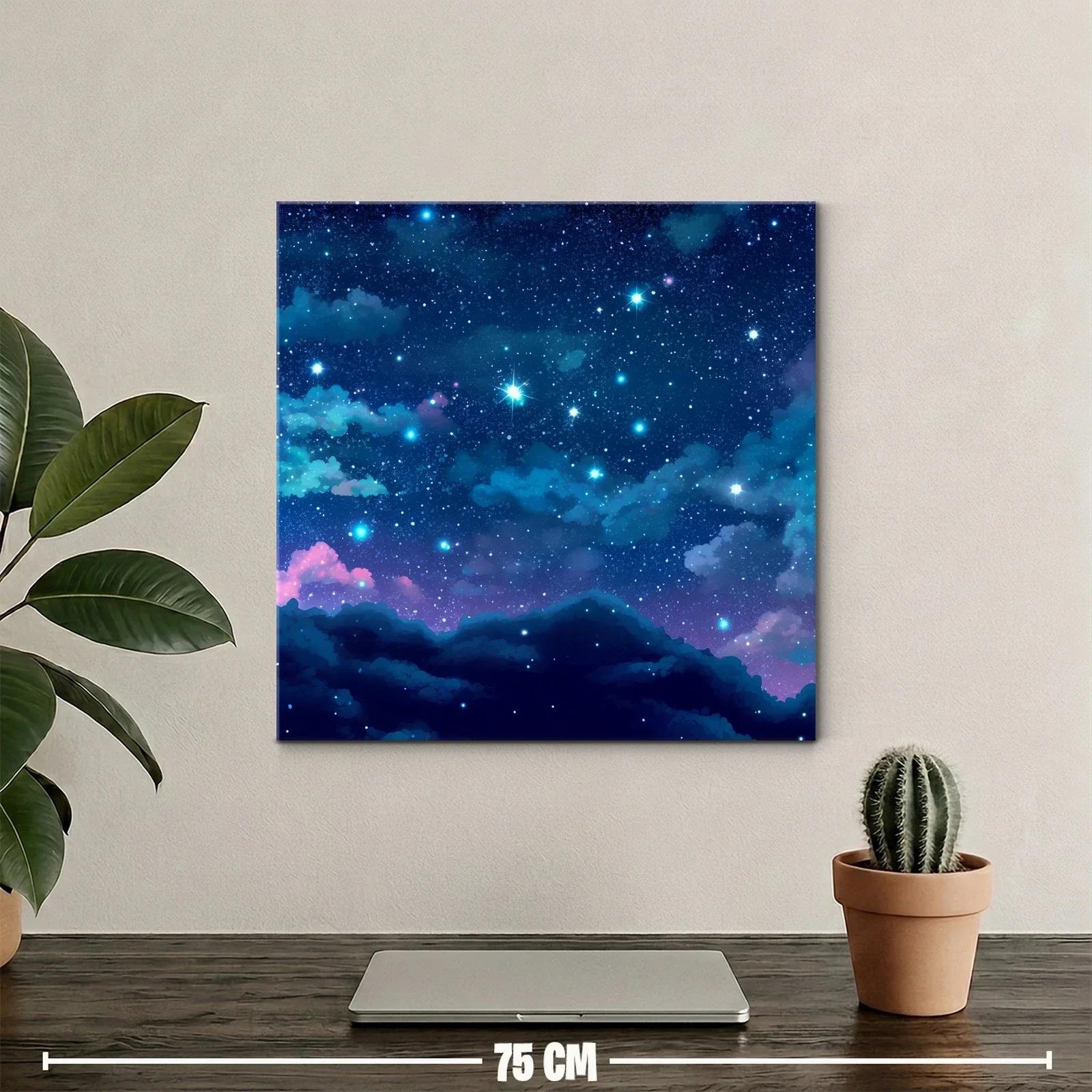 Cielo estrellado con nubes en tonos azules y morados — miniatura 2