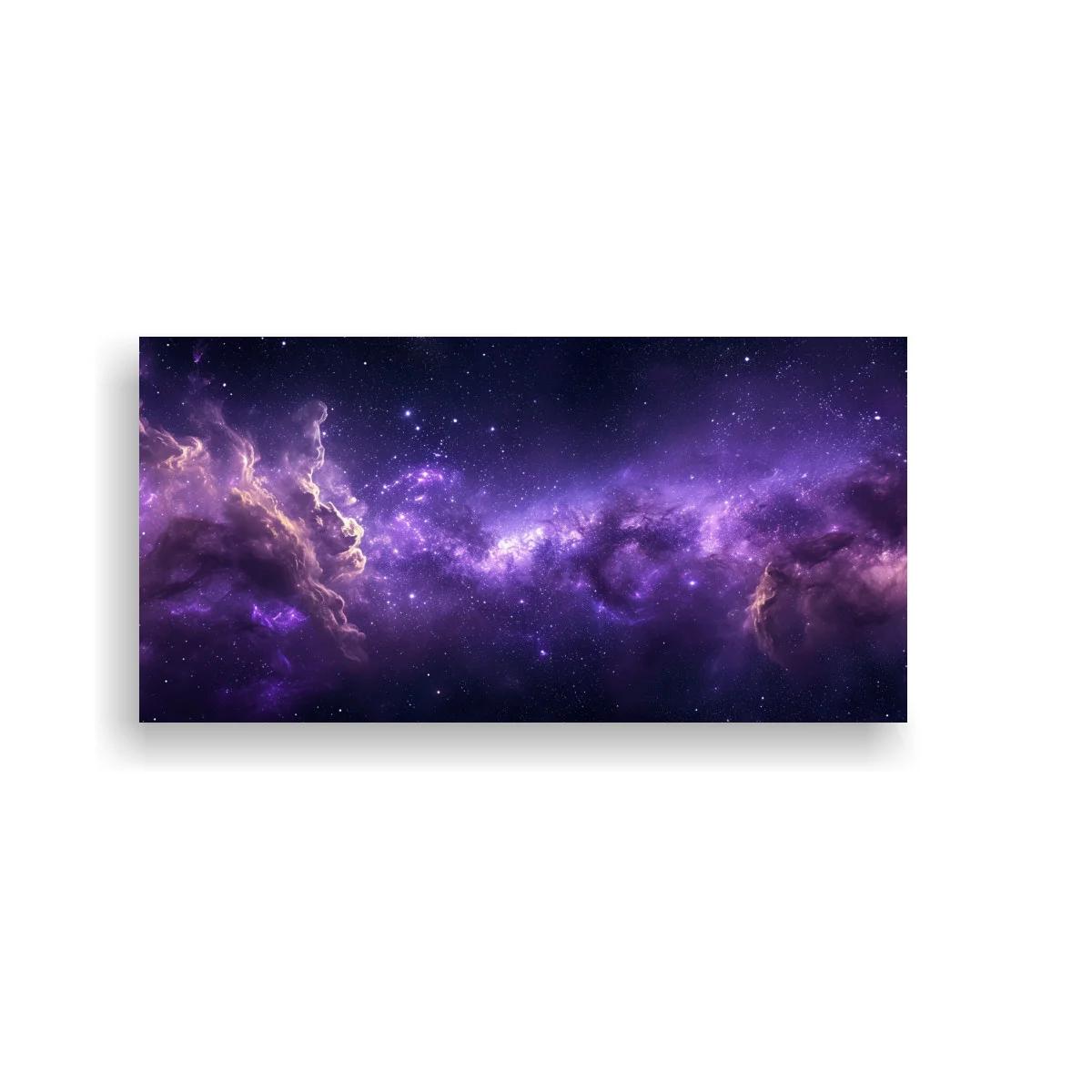 Cuadro nebulosa púrpura panorámica horizontal