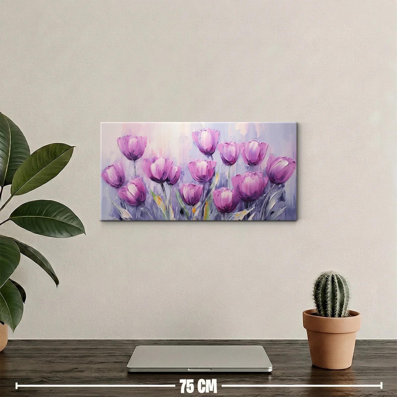 Cuadro tulipanes morados en tonos lila — miniatura 2