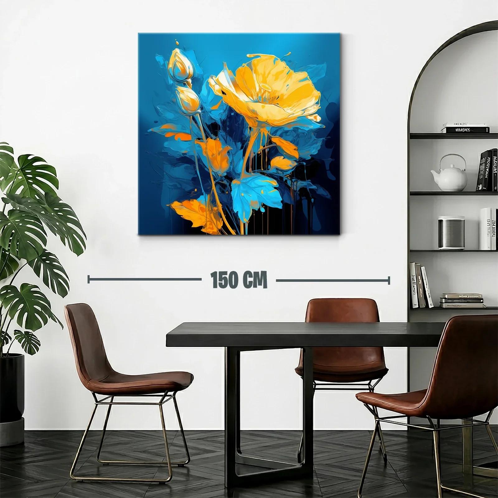 Flores vibrantes en tonos azules y naranjas intensos — miniatura 2