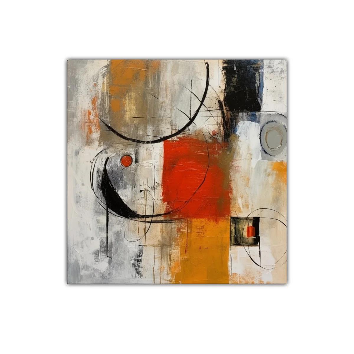 Composición abstracta en tonos naranja y negro