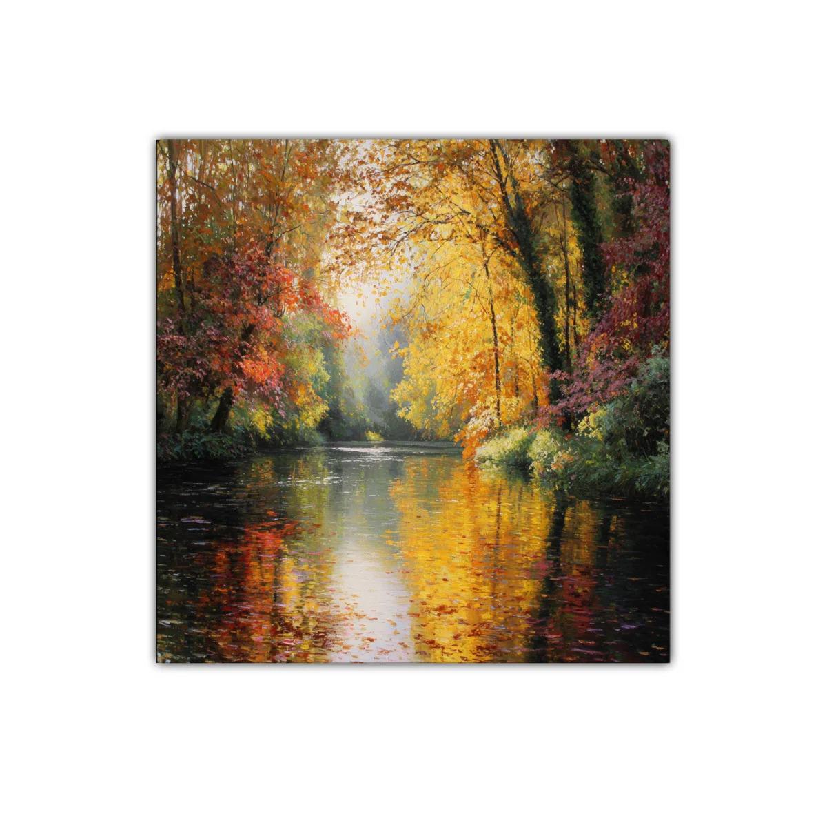 Reflejos de otoño en el río sereno — miniatura 1