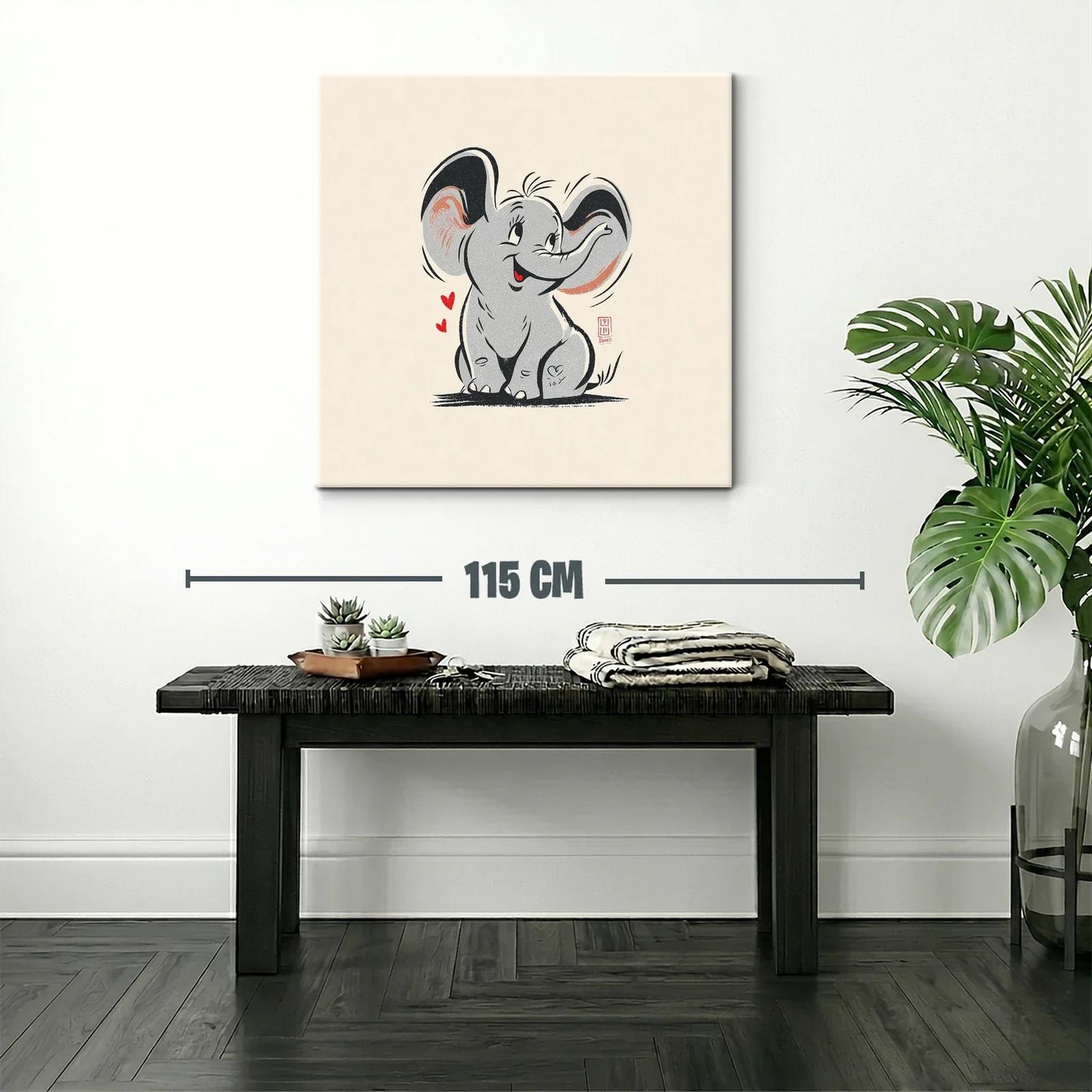Cuadro infantil de elefante adorable con carisma — miniatura 2