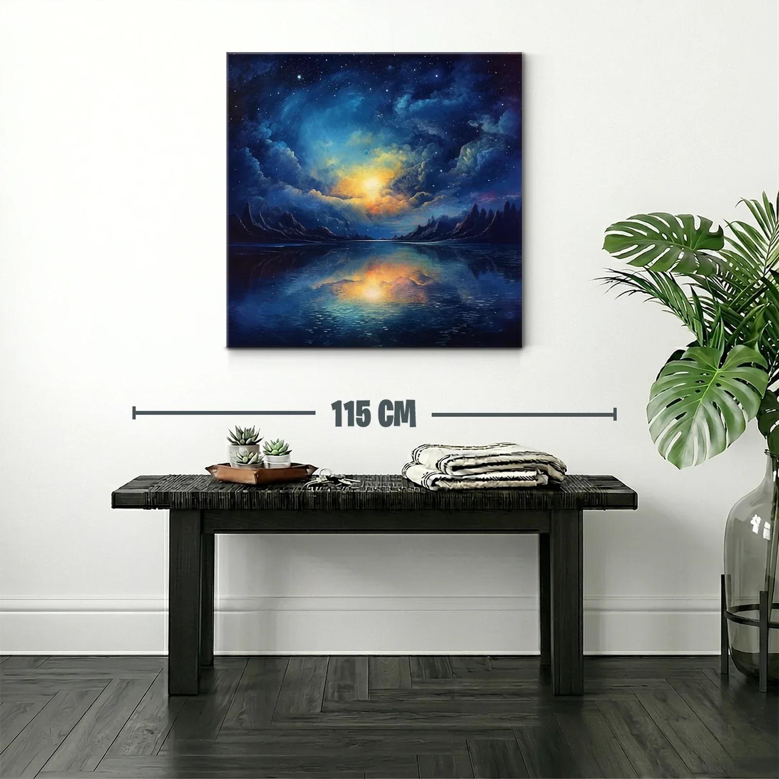 Paisaje celestial con reflejo en agua bajo cielo estrellado — miniatura 2