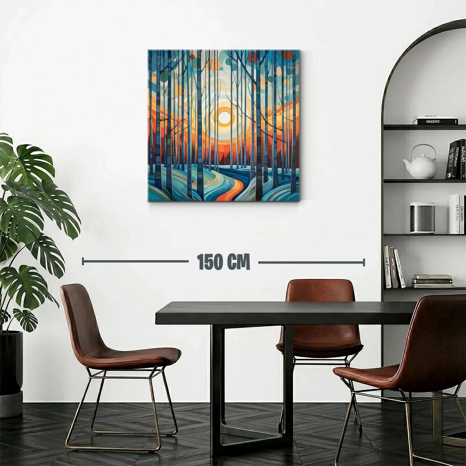 Paisaje forestal abstracto con luz cálida al amanecer — miniatura 2