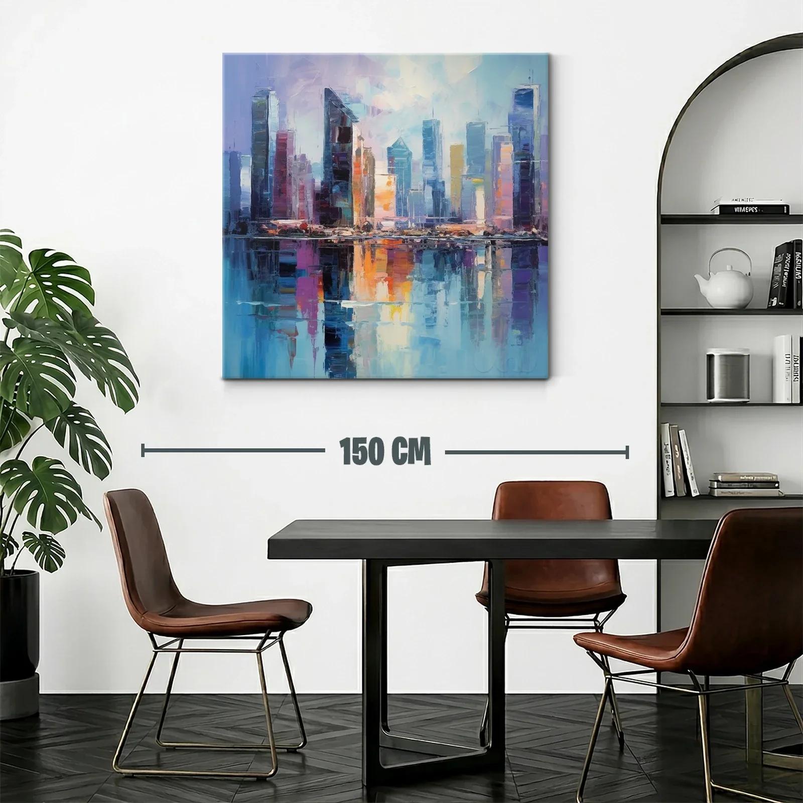 Paisaje urbano con reflejos vibrantes en la ciudad — miniatura 2
