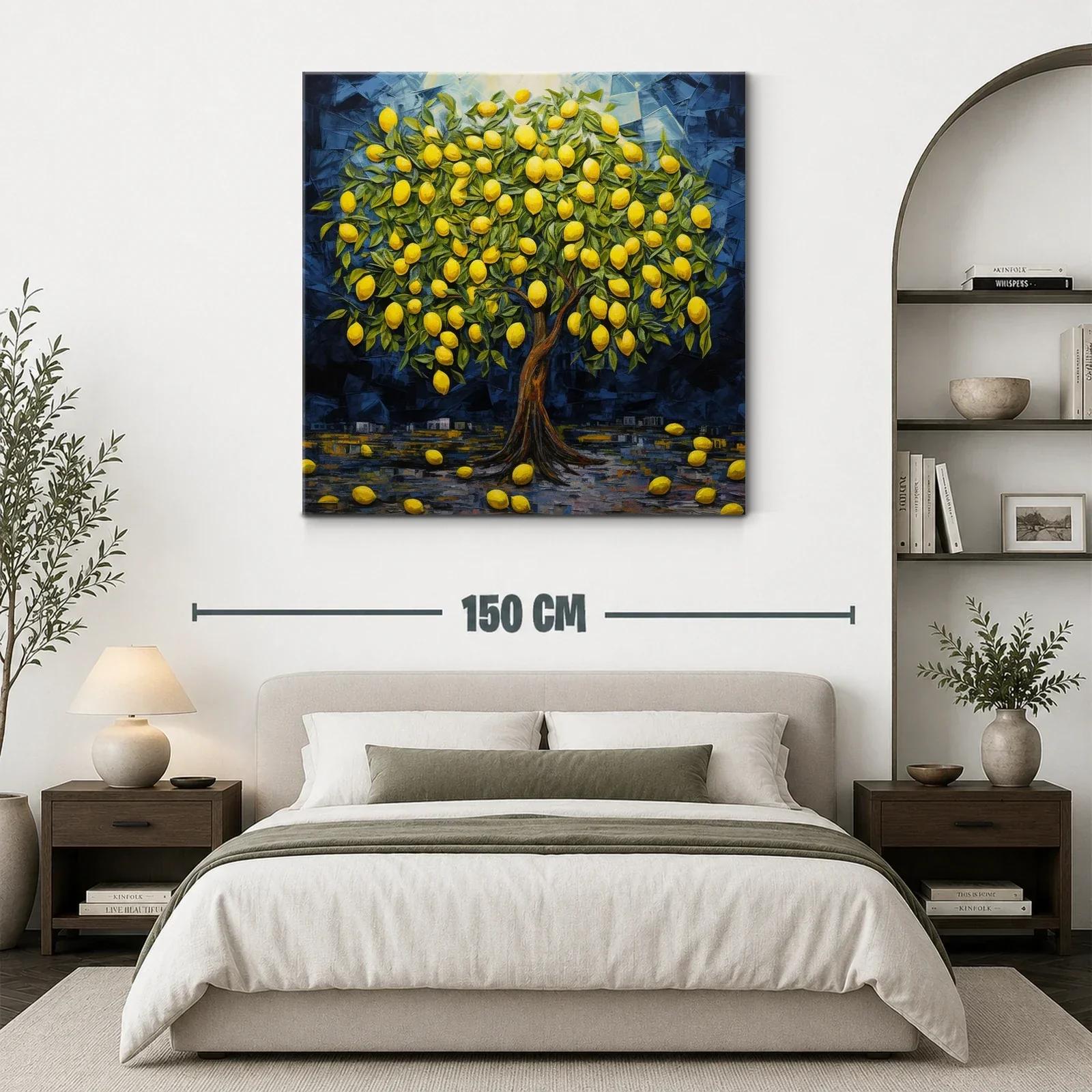 Árbol cargado de limones en tono vibrante azul noche — miniatura 3