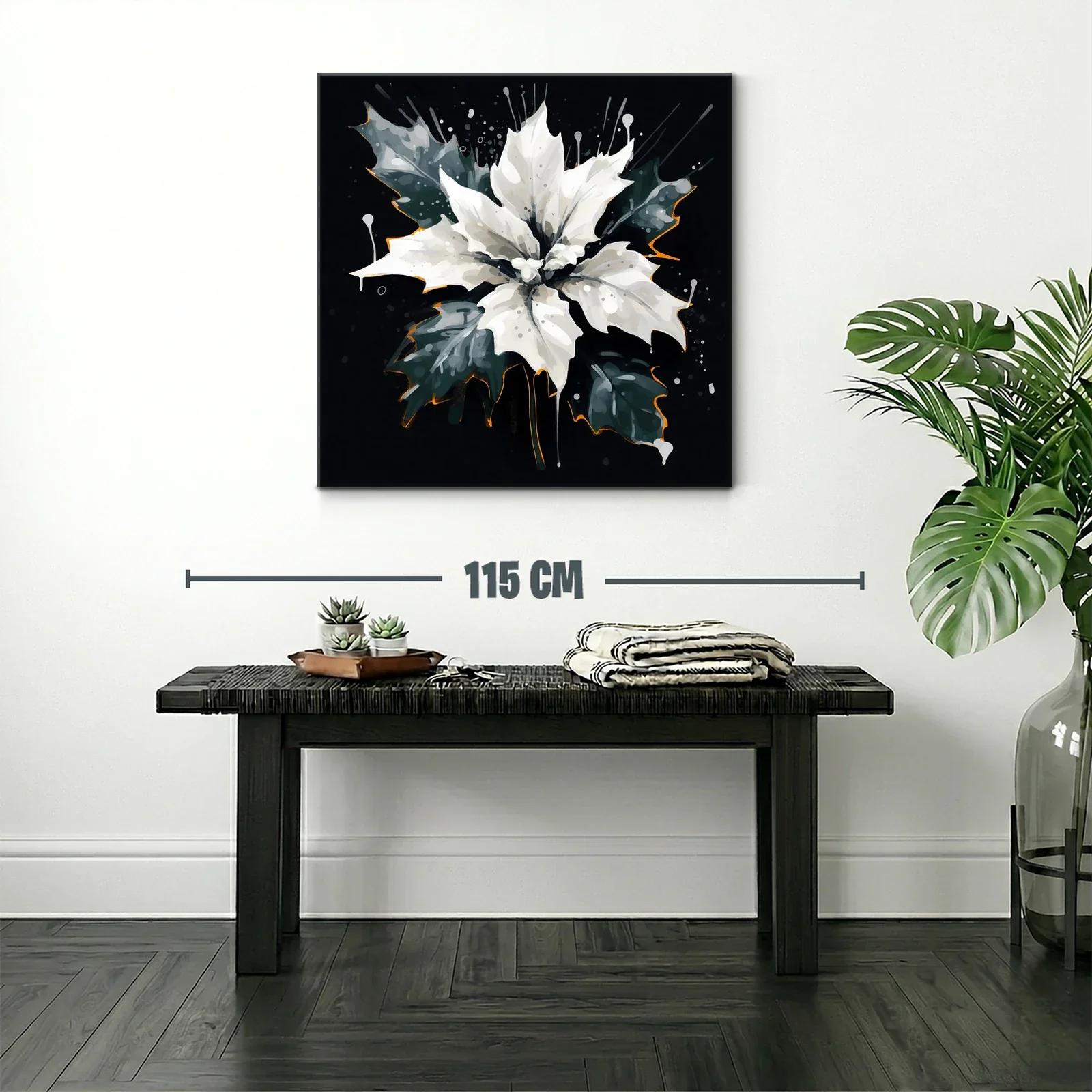 Flor blanca sobre fondo oscuro con detalles vibrantes — miniatura 2