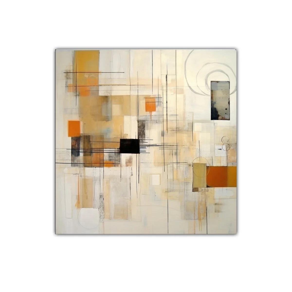 Composición abstracta en tonos cálidos y líneas minimalistas