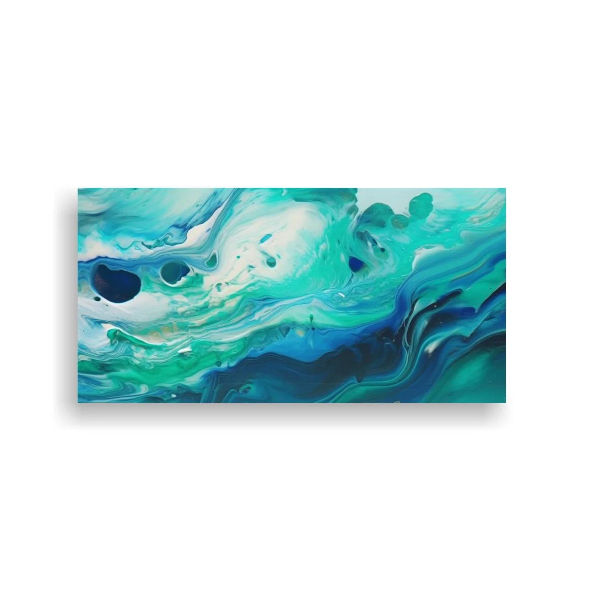 Cuadro formas fluidas de tinta azul y turquesa