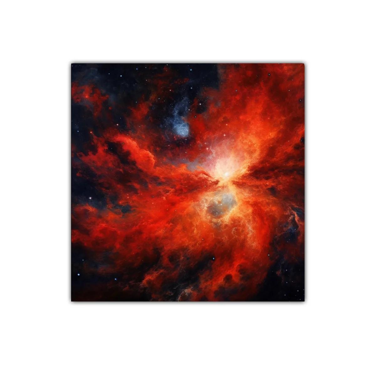 Explosión cósmica en vibrantes tonos rojos y naranjas — imagen principal