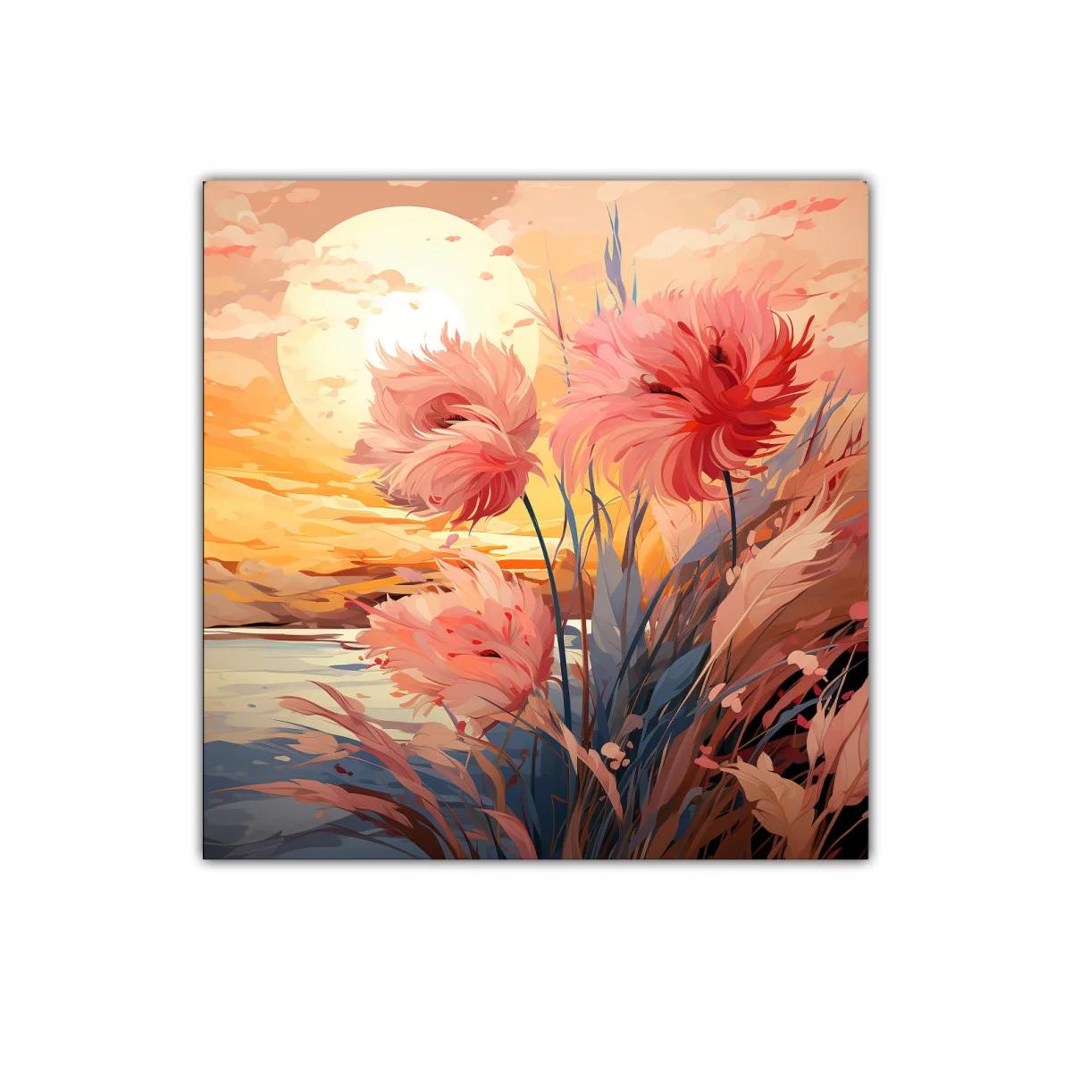 Flores en atardecer con tonos cálidos y suaves — imagen principal