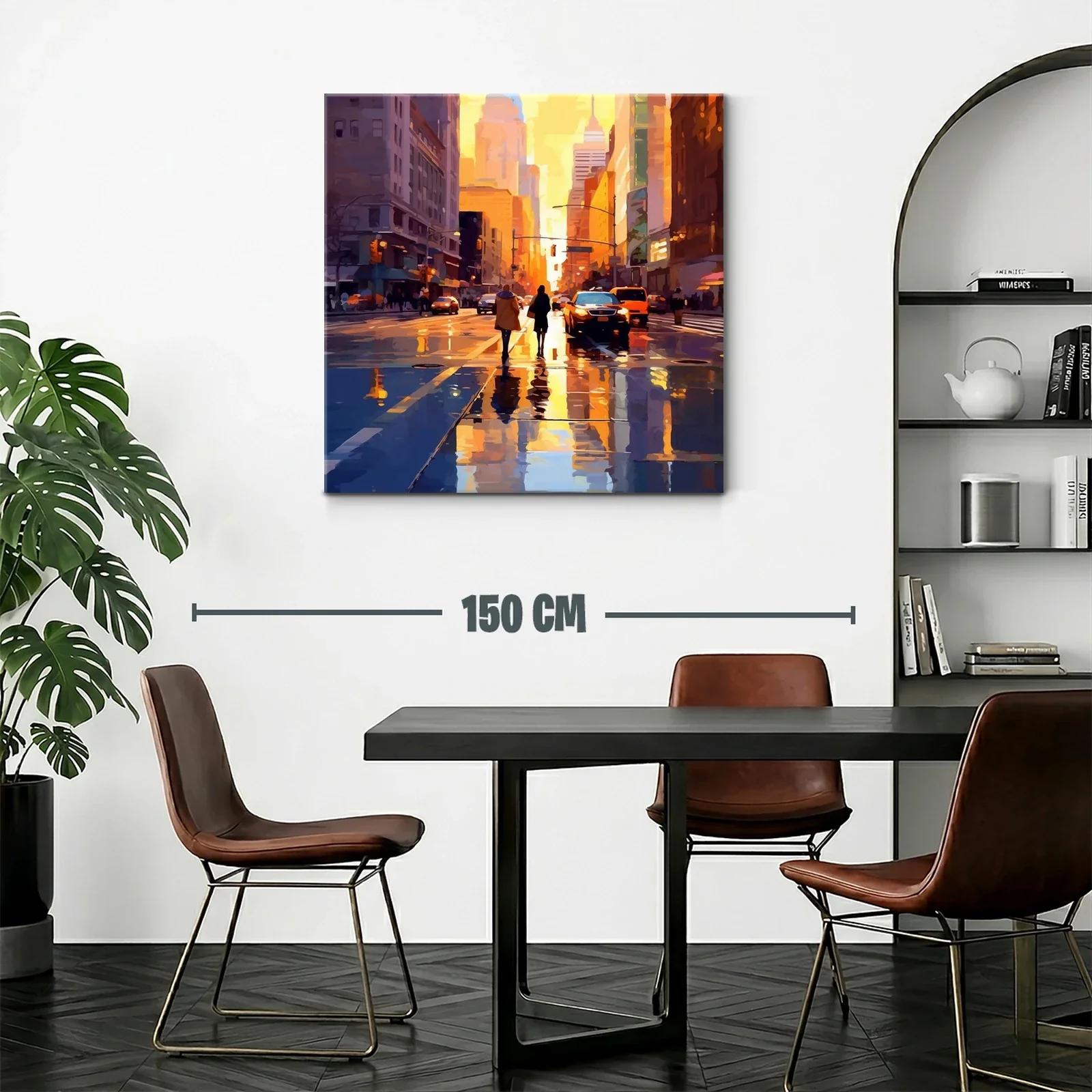Atardecer urbano con reflejos dorados en la ciudad — miniatura 2
