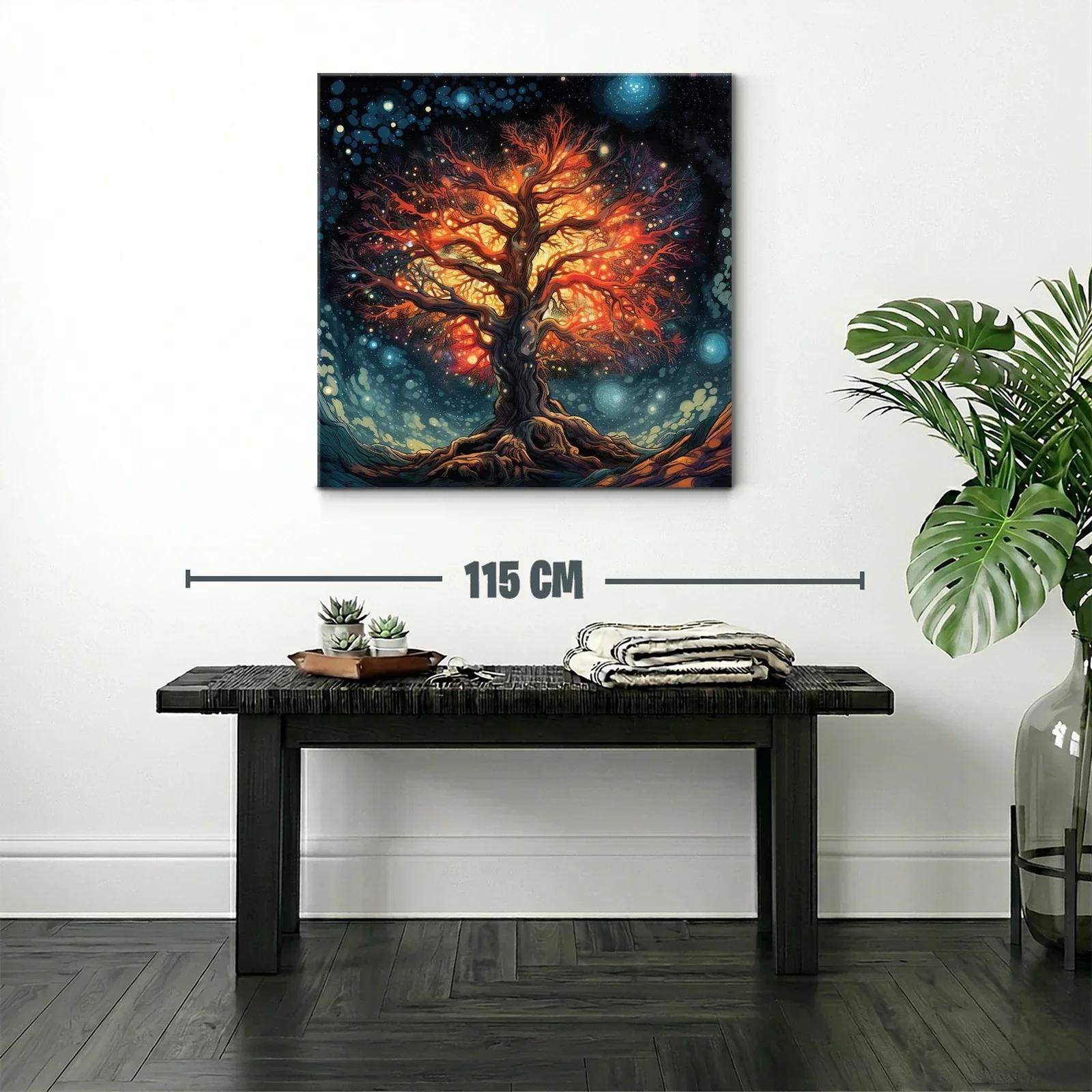 Árbol de luz en noche estrellada vibrante y mágica — miniatura 2