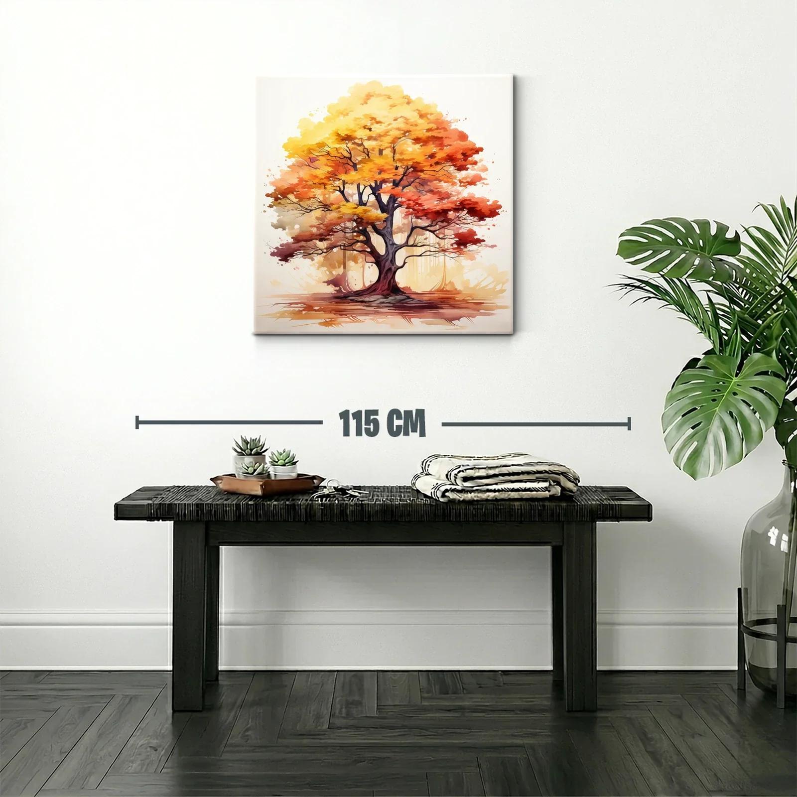 Arbol otoñal con tonos cálidos intensos y vibrantes — miniatura 2