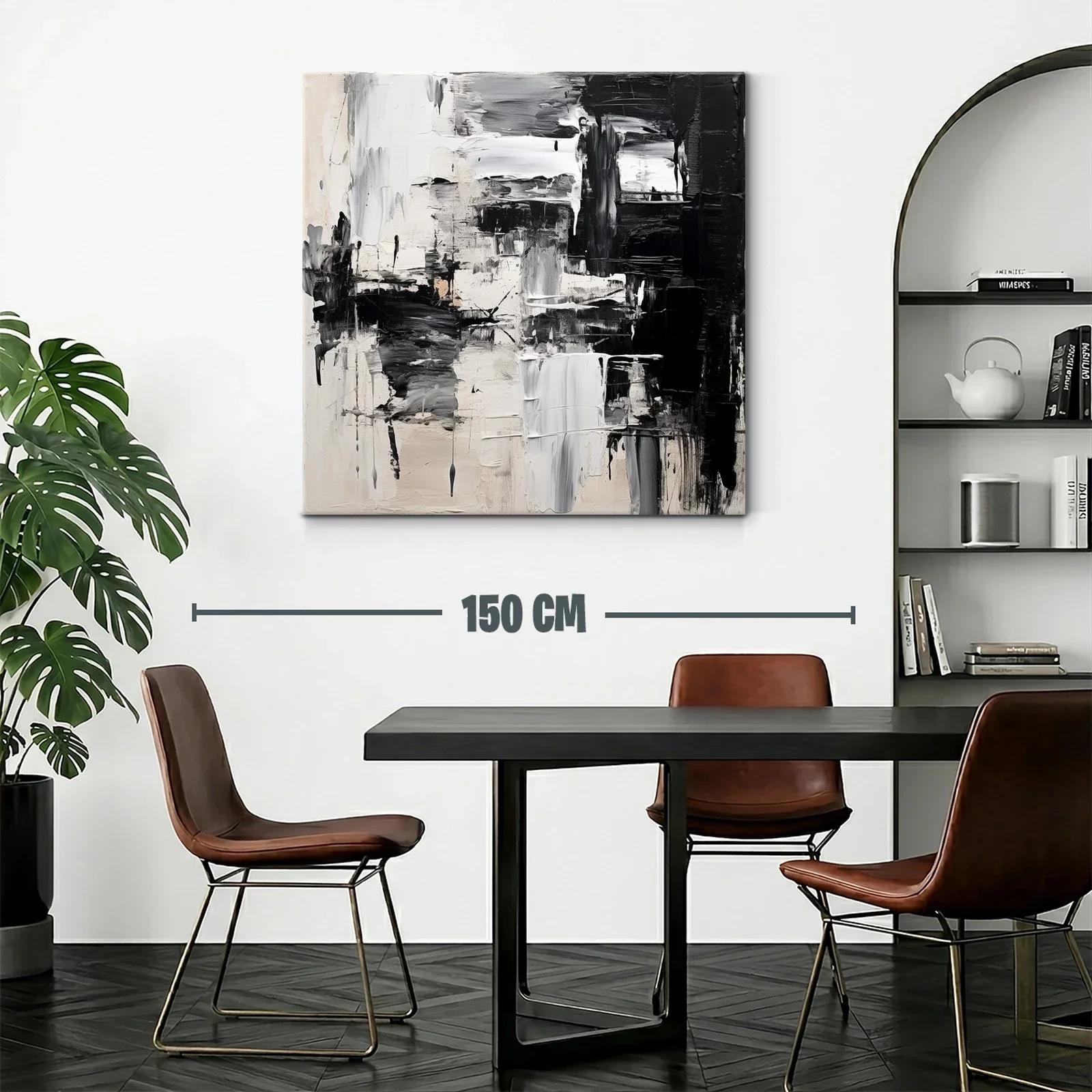 Composición abstracta en negro blanco y tonos neutros — miniatura 2