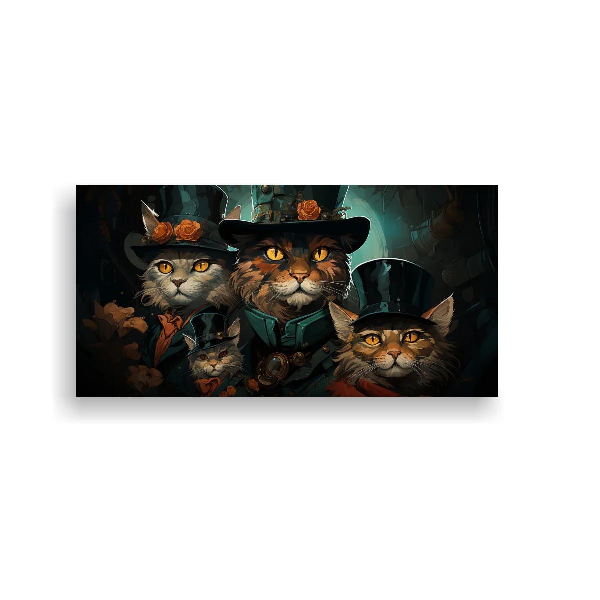 Cuadro gatos con sombrero de copa y capas — imagen principal