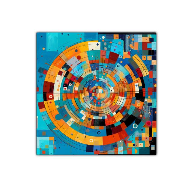 Cuadro abstracto círculos y colores vibrantes