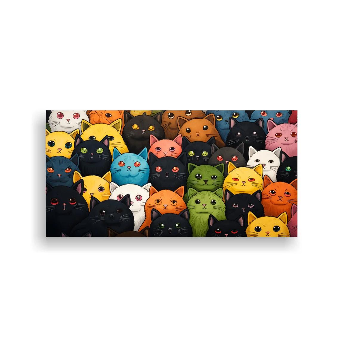 Cuadro grupo de gatos de colores cubriendo casi toda la imagen — imagen principal