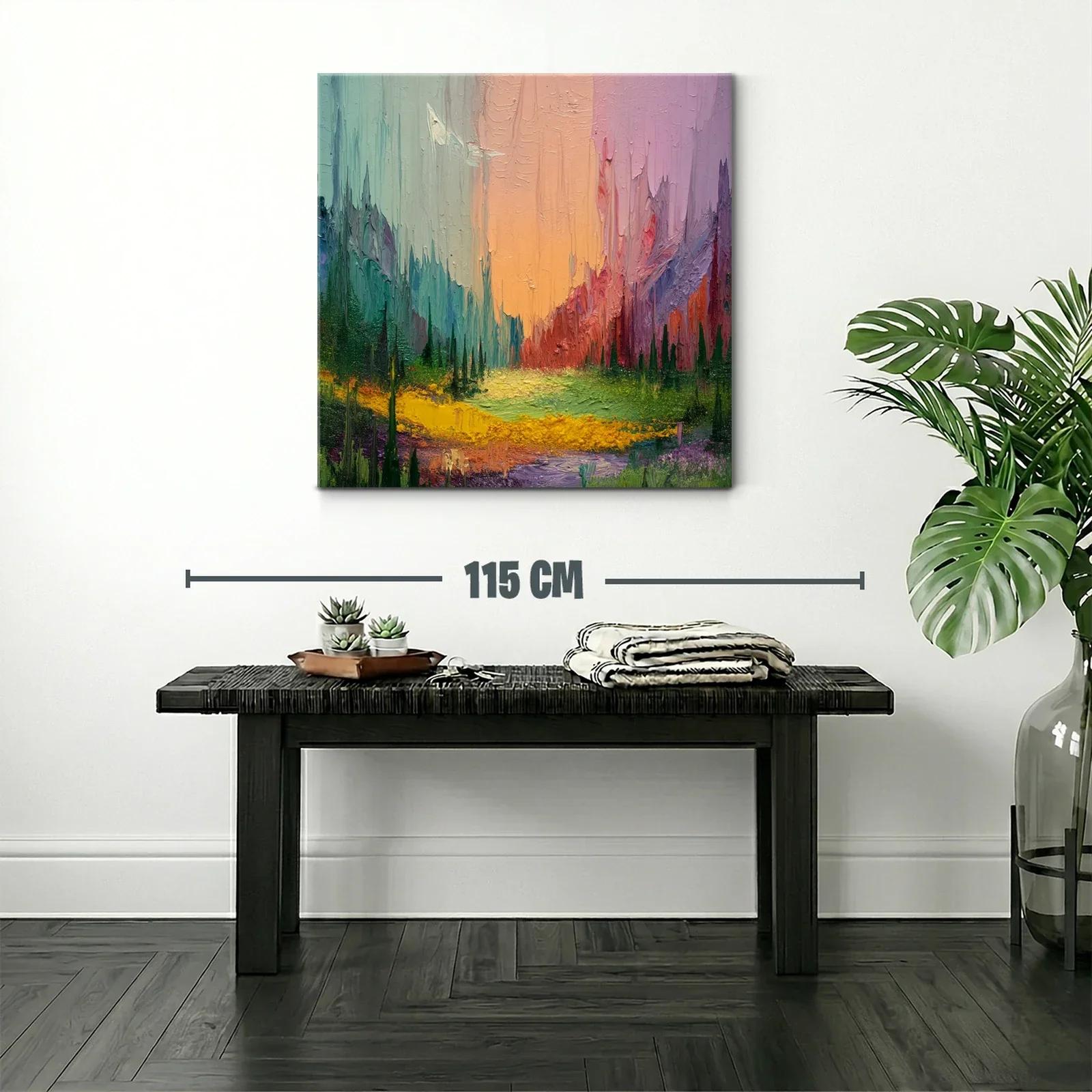 Paisaje abstracto con vibrantes tonos pastel y texturas — miniatura 2