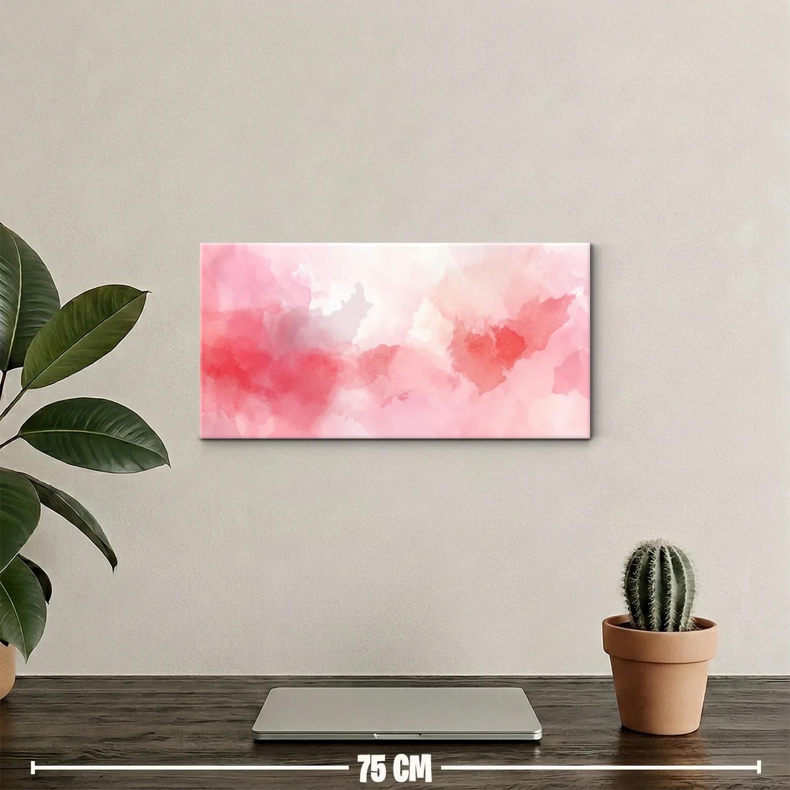 Cuadro manchas de acuarela rosadas en horizontal — miniatura 2