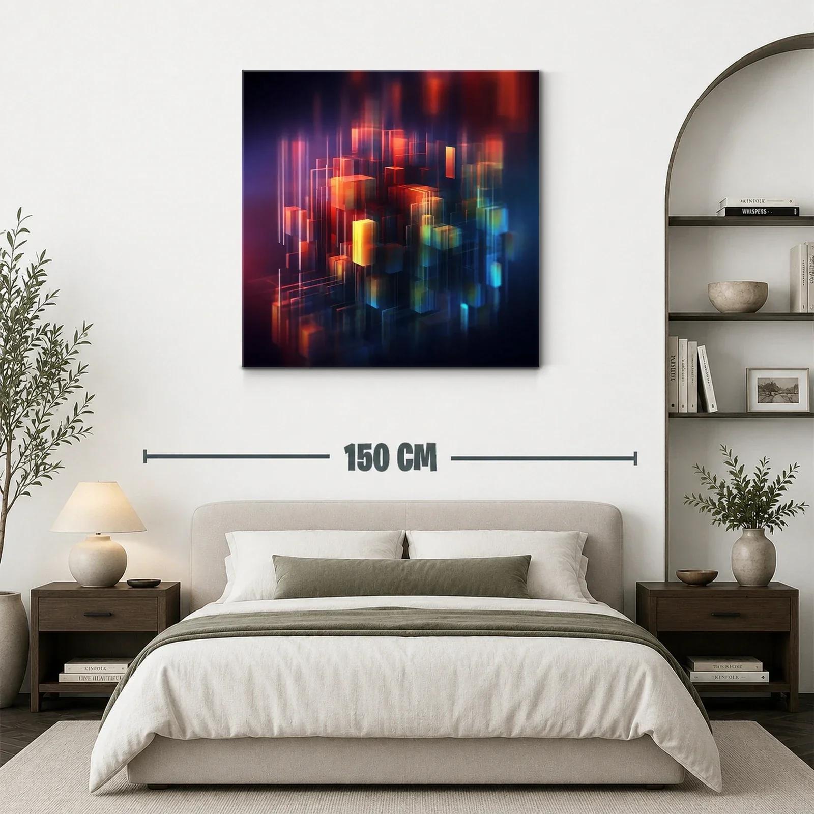 Composición abstracta con cubos iluminados y tonos intensos — miniatura 3