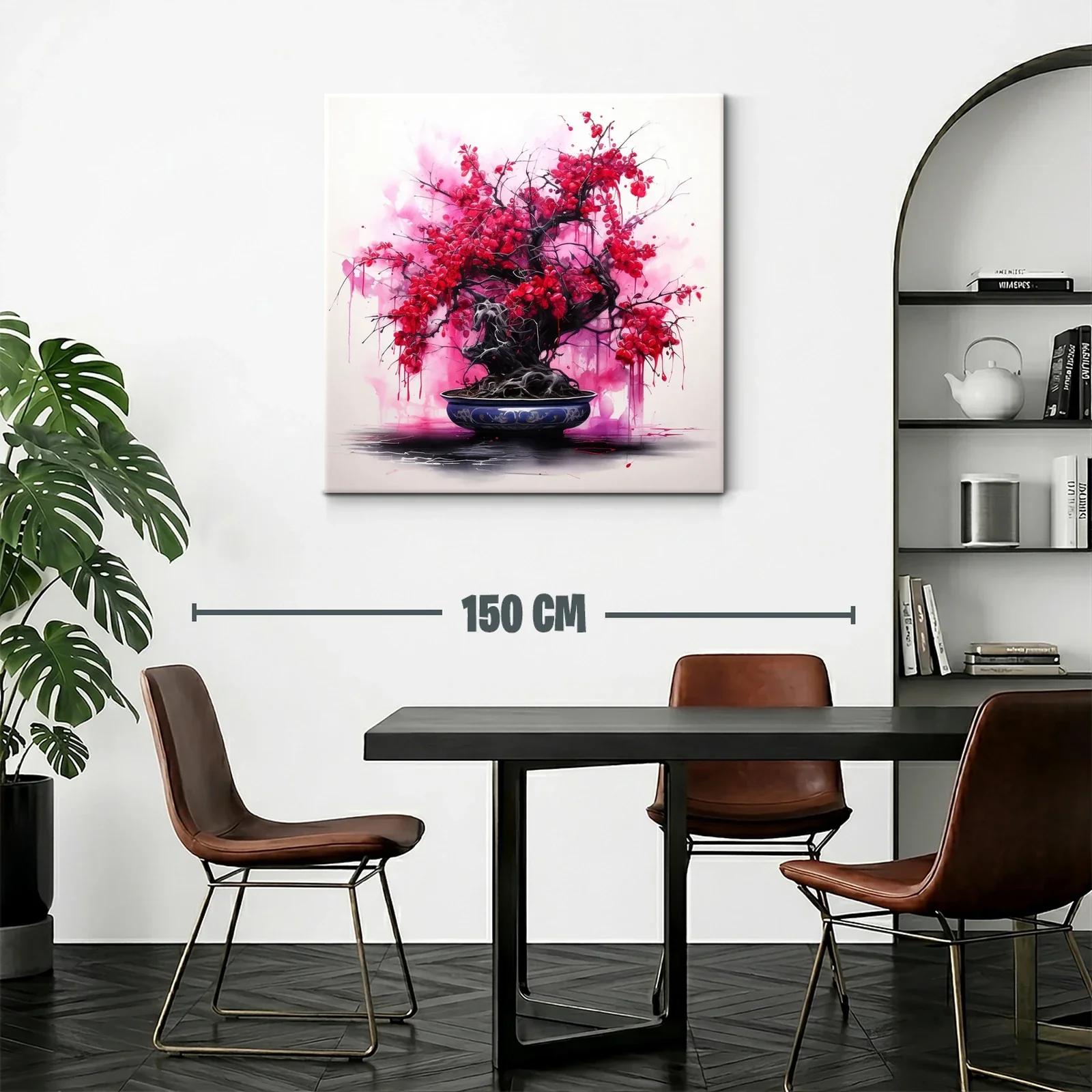 Árbol Bonsái con Flores Rojas Vibrantes — miniatura 2
